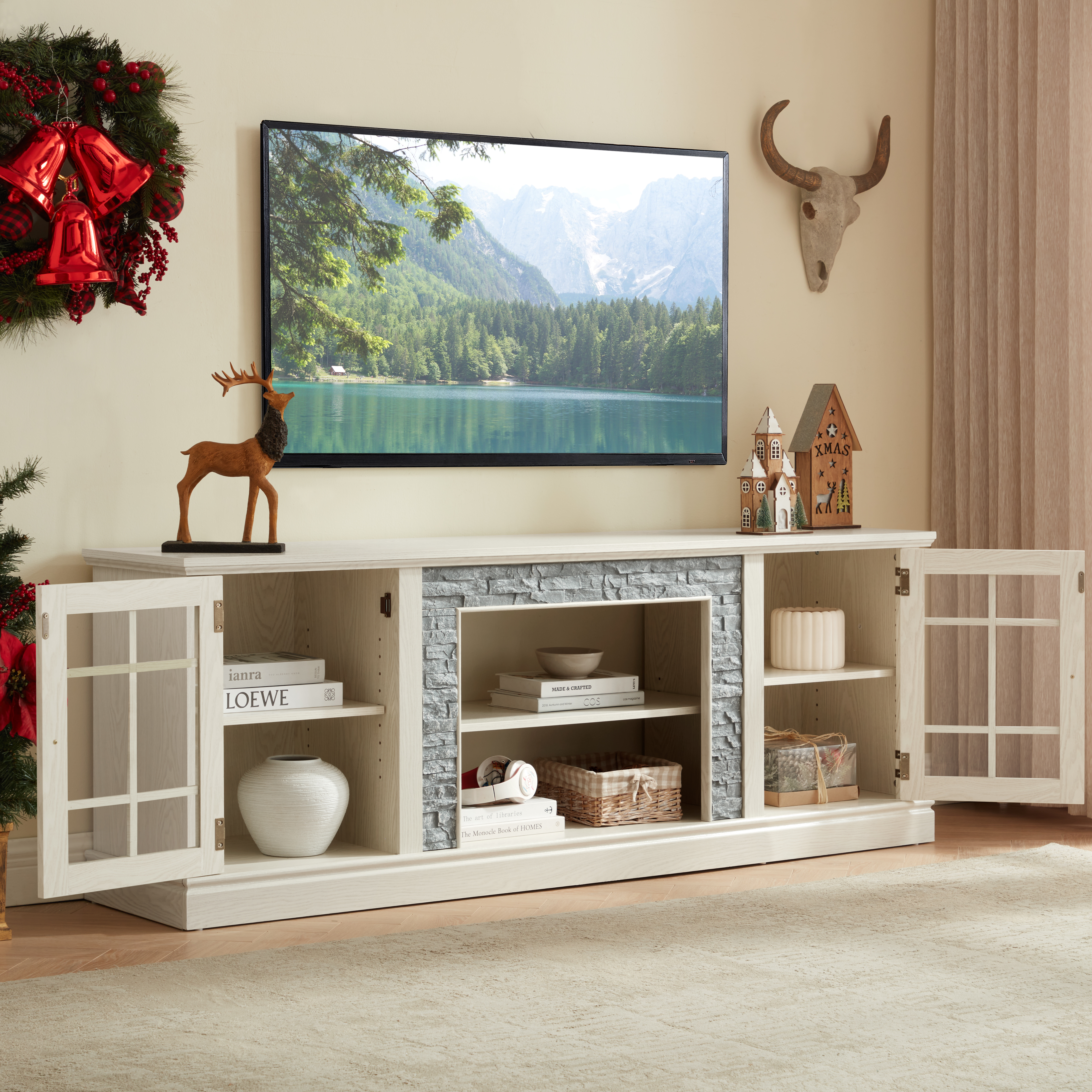 Faux Stone TV Stand, picture 2 of 4