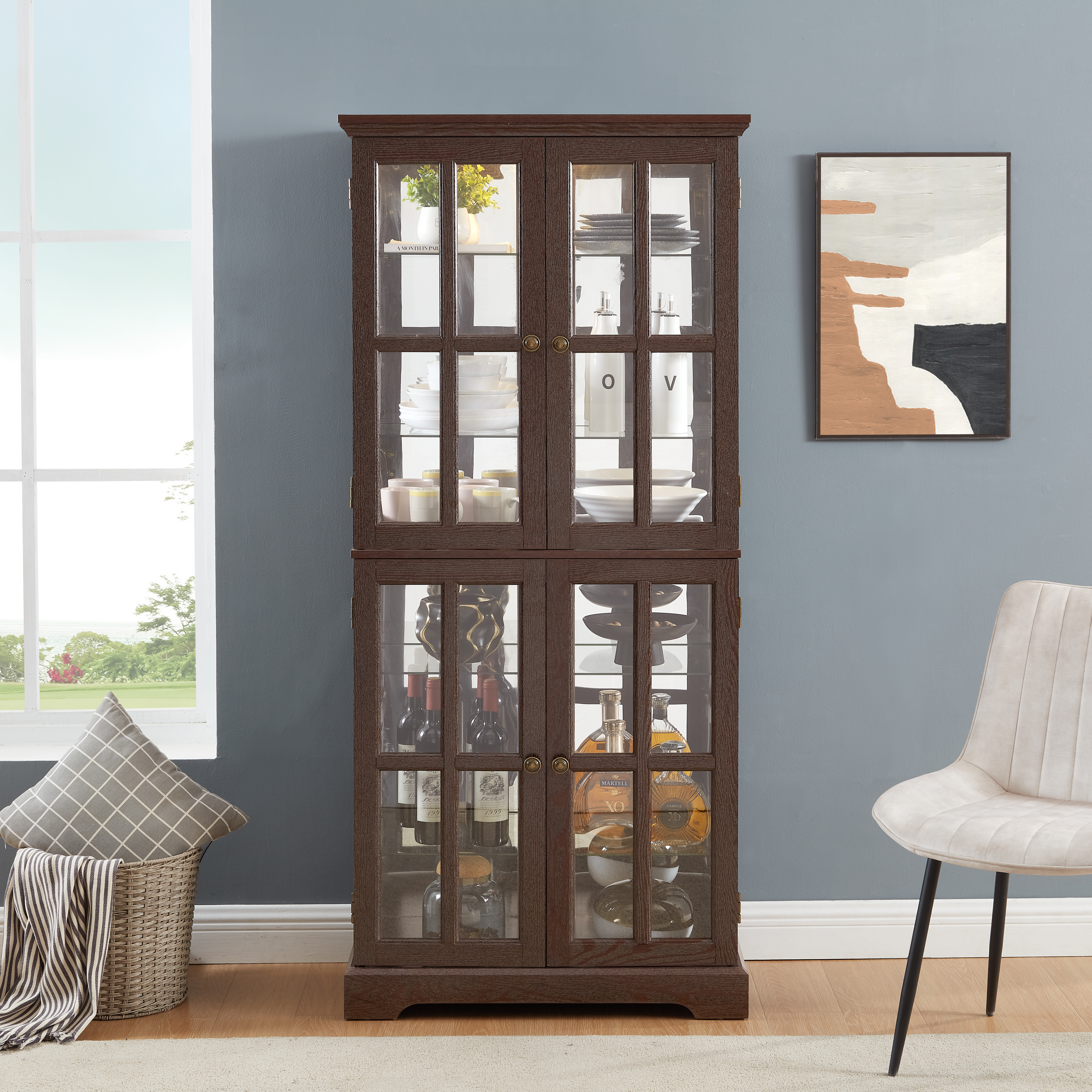 Cherry Curio Display Cabinet, picture 3 of 5