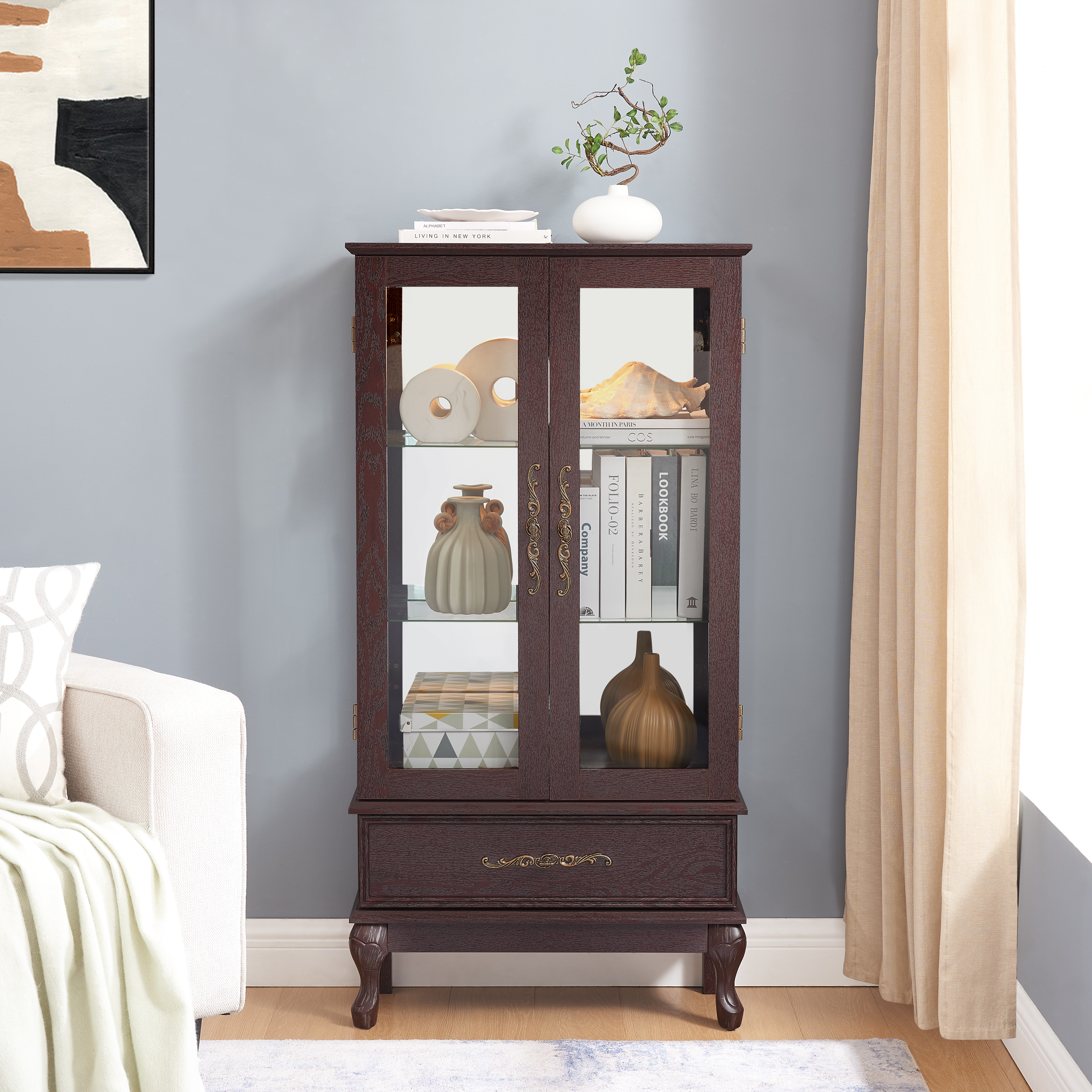 Lighted Glass Curio Cabinet