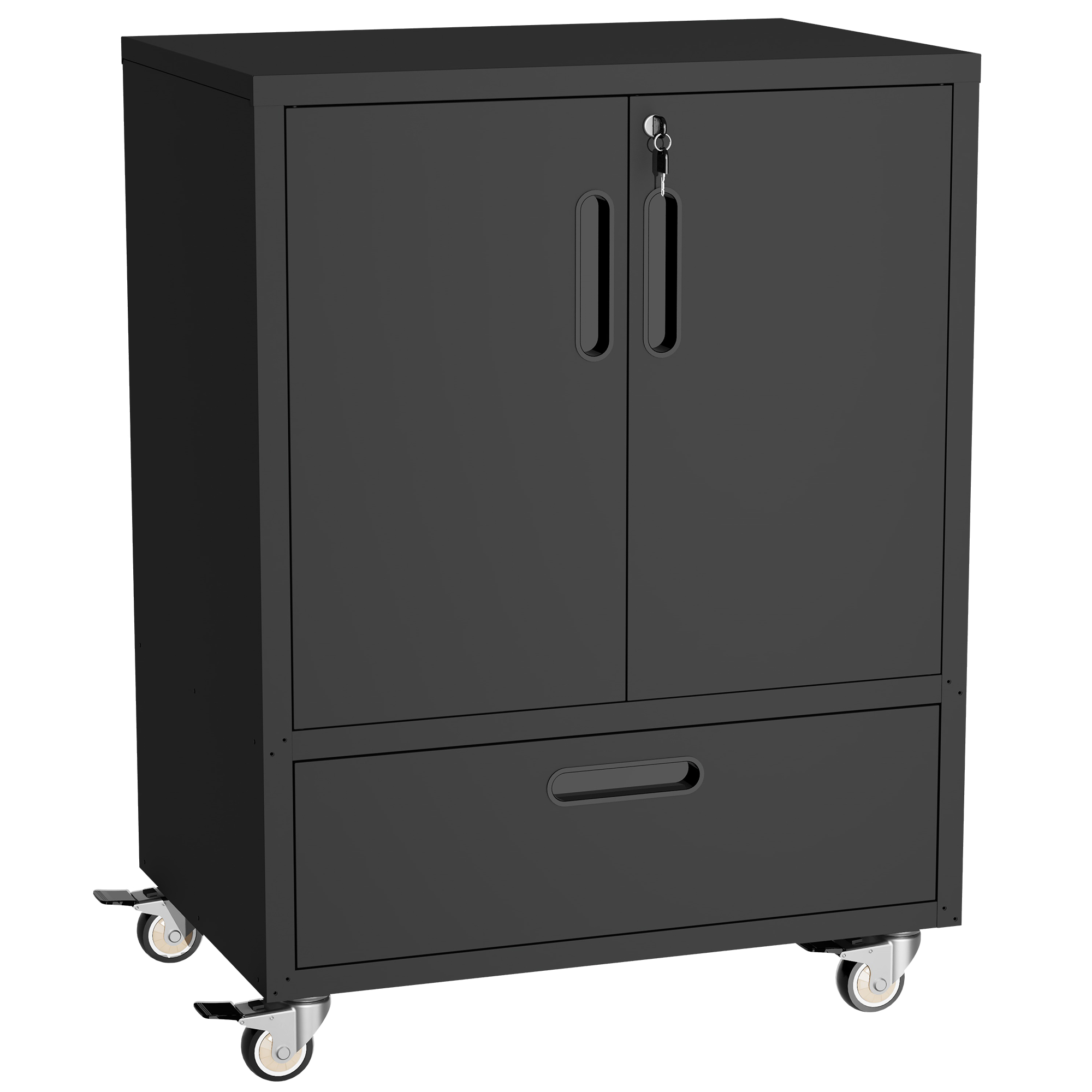 Tool Cart With Wheels, 40  H X 30  W X 20  D, Mobile Tool Cabinet With Lockable Casters & Drawer, Heavy-Duty Steel Storage Organizer For Garage, Workshop, Office - Easy 30-Min Assembly detail