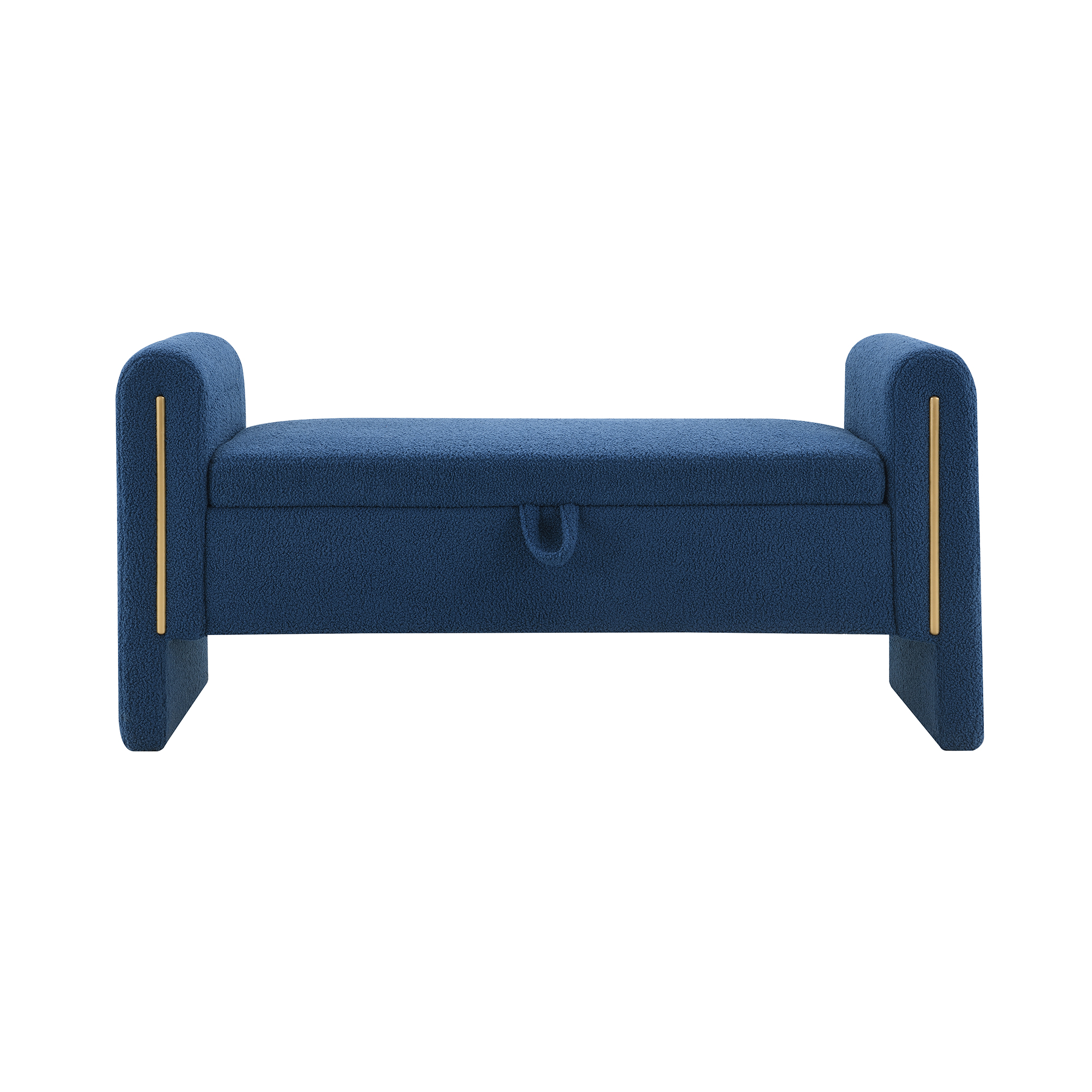 Upholstered Storage Bench with Arms