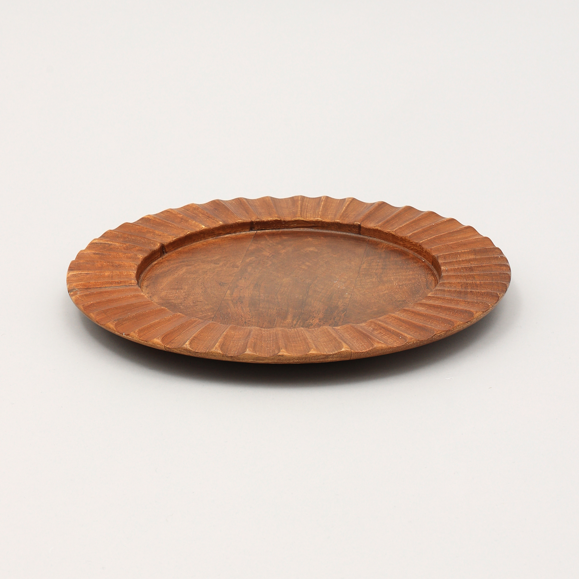 Handcrafted 13  Wood Brown Charger Plate Wooden Dinning Placemat Artisan Wood Tableware