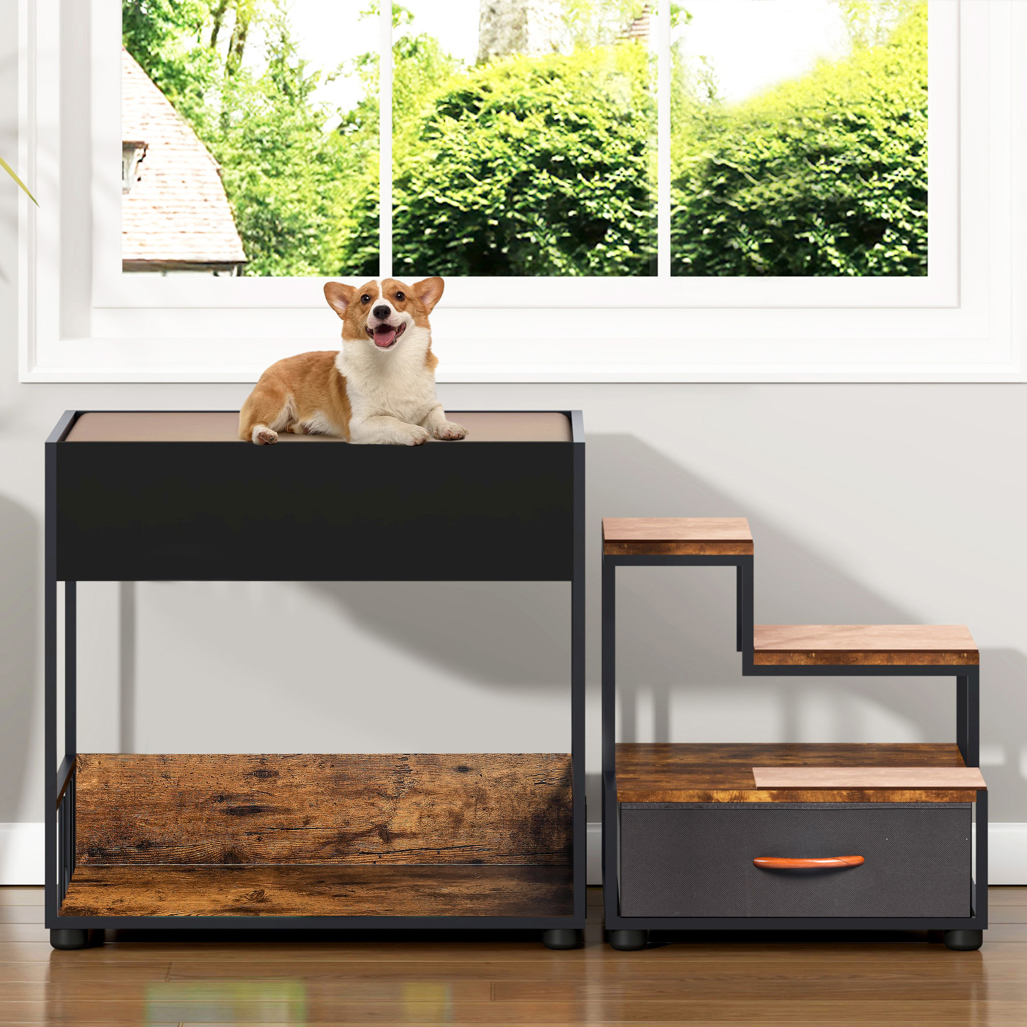 Multi-Level Window Perch Dog Bed