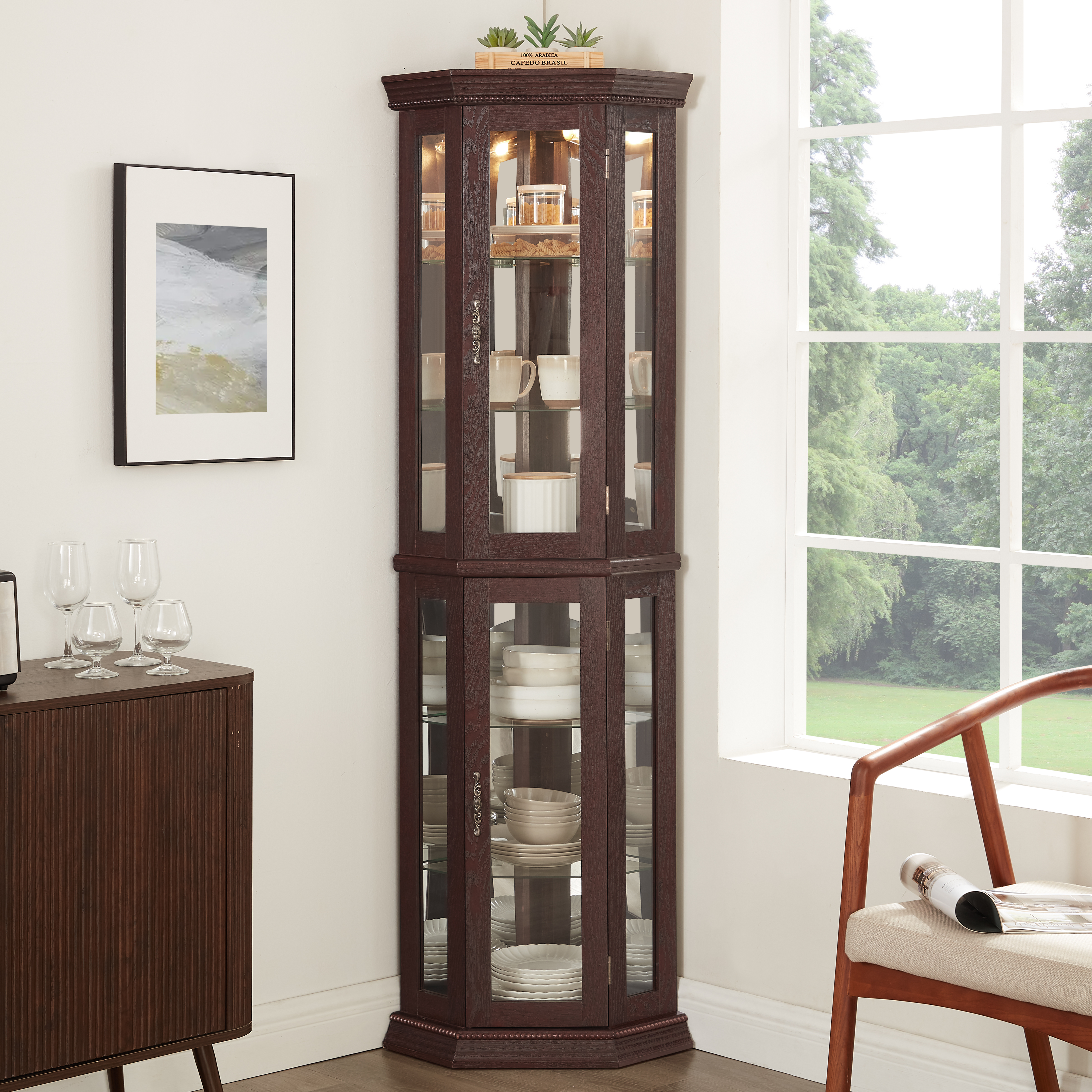 Lighted Corner Display Cabinet, picture 2 of 4