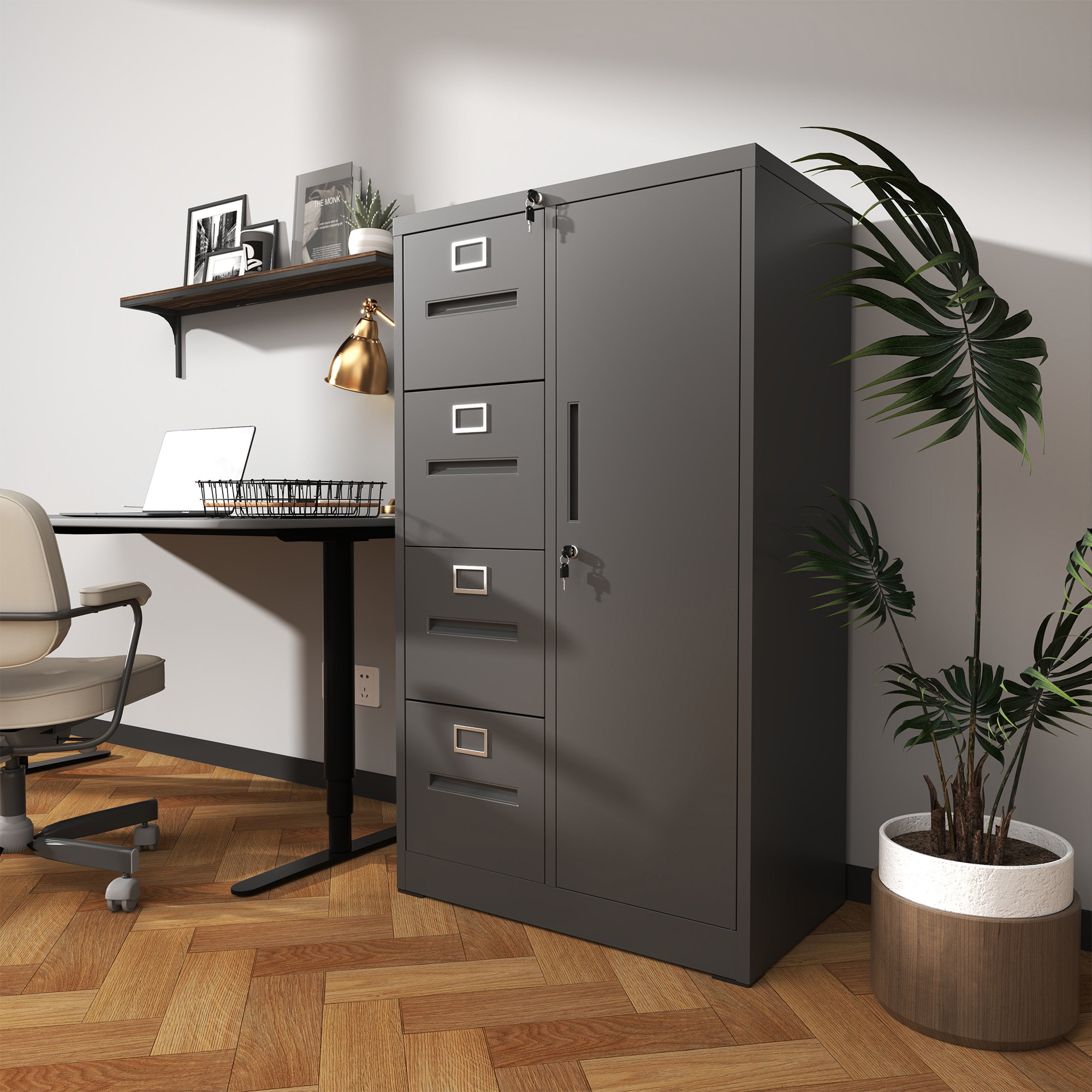 Steel Filing Cabinet with Lock, picture 2 of 5