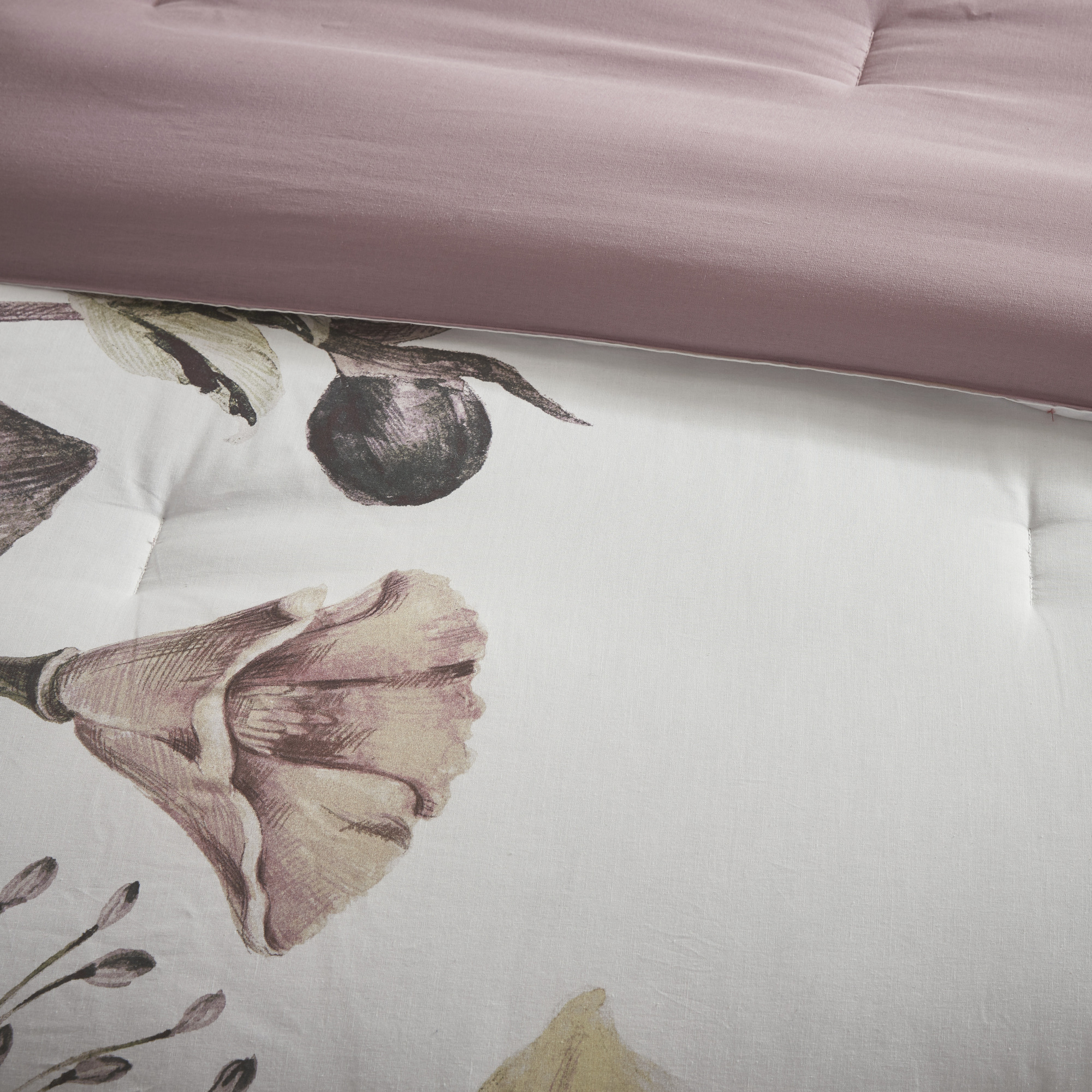 8 Piece Cotton Printed Comforter Set Blush Cal King
