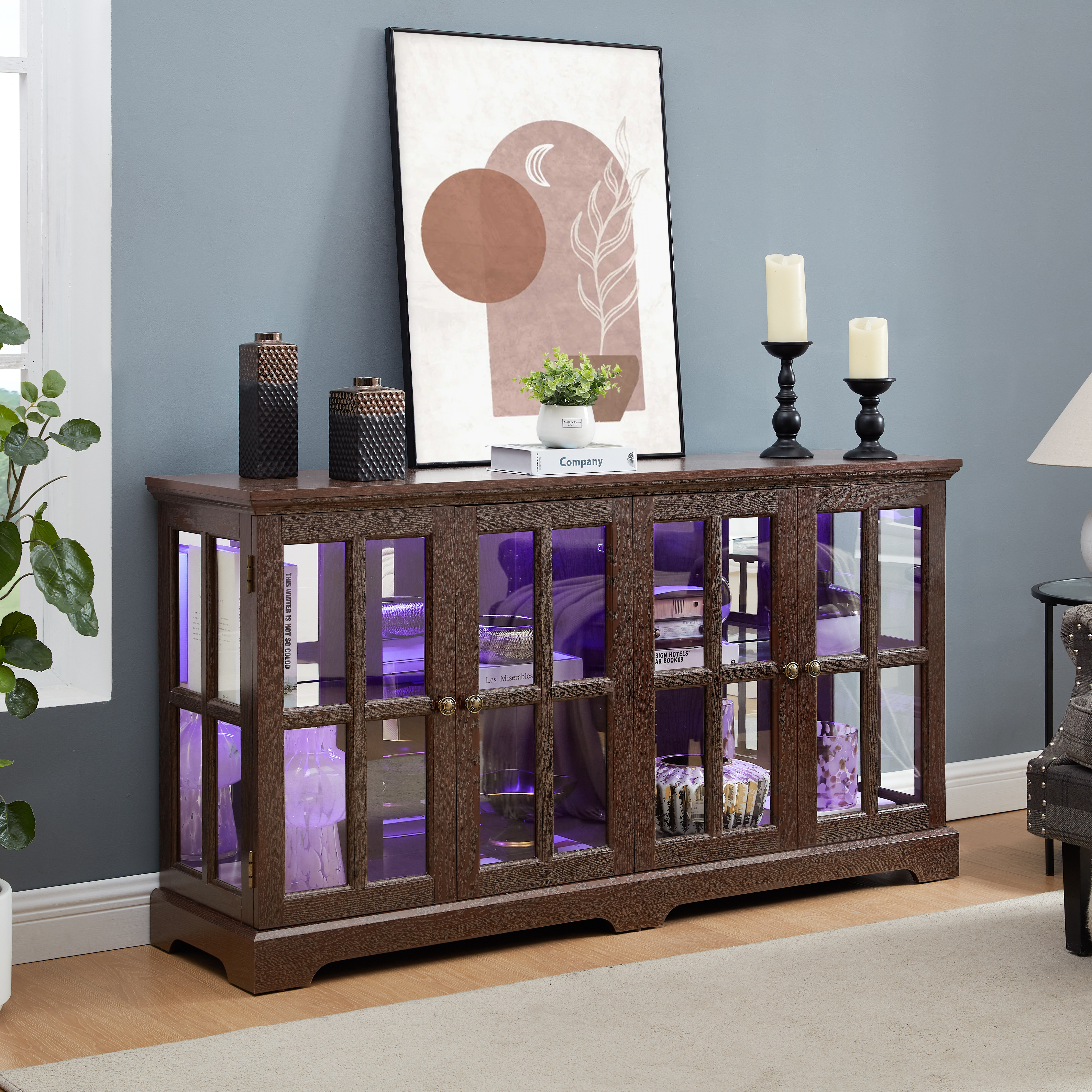 Glass Door Curio Cabinet, picture 4 of 4