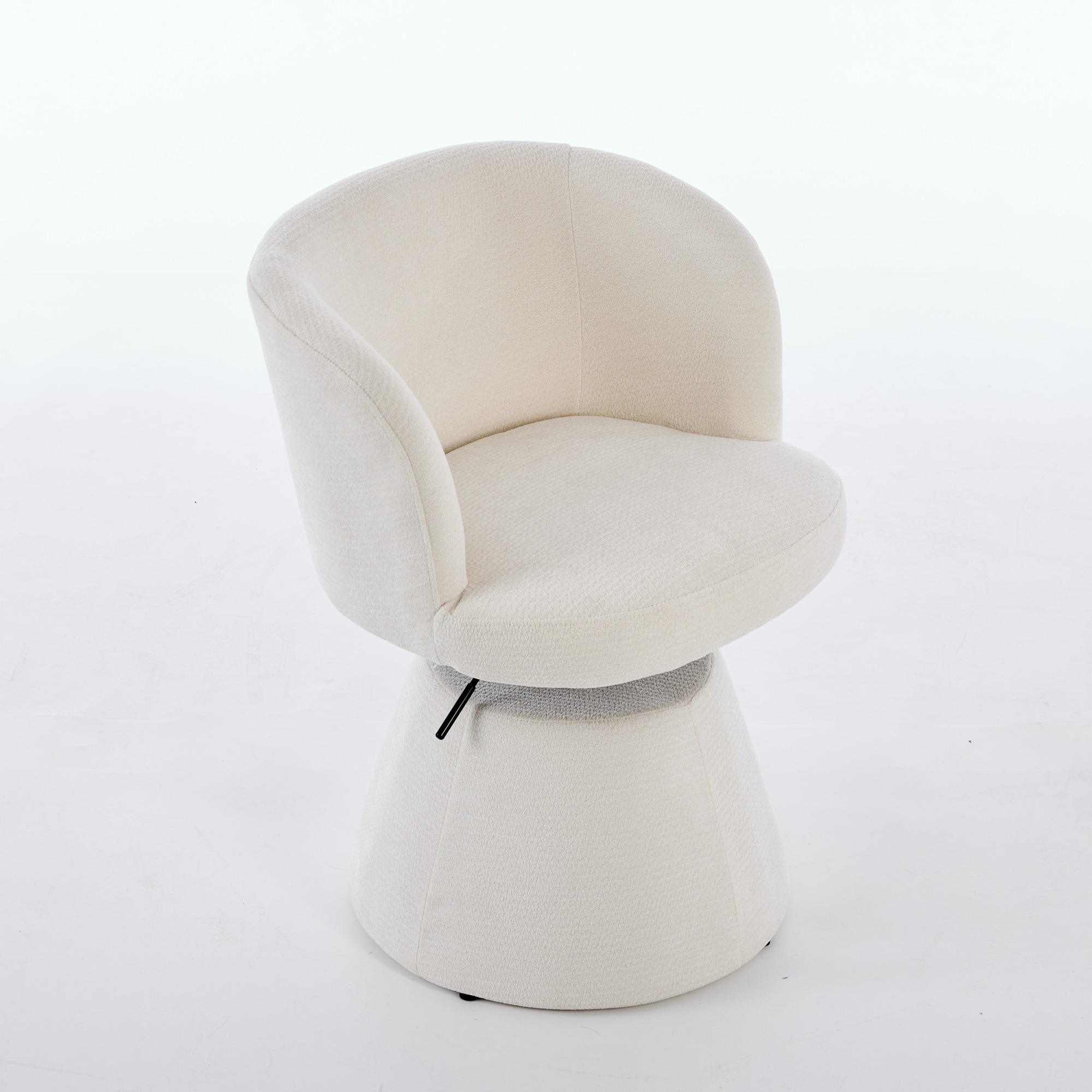 Adjustable Height 360 Swivel Bar Stool, Modern Chenille Upholstered Round Dining Chair, Ergonomic Accent Vanity Chair For Bedroom,Kitchen Island & Pub, Single Pack, Cream & Beige Color,SW1878BG