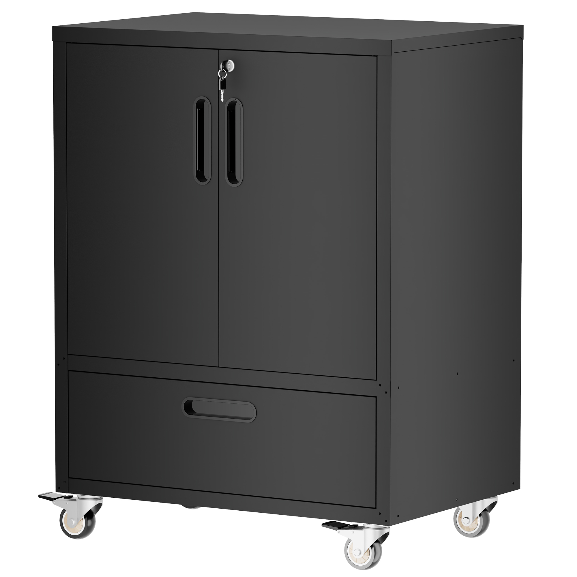 Tool Cart With Wheels, 40  H X 30  W X 20  D, Mobile Tool Cabinet With Lockable Casters & Drawer, Heavy-Duty Steel Storage Organizer For Garage, Workshop, Office - Easy 30-Min Assembly detail