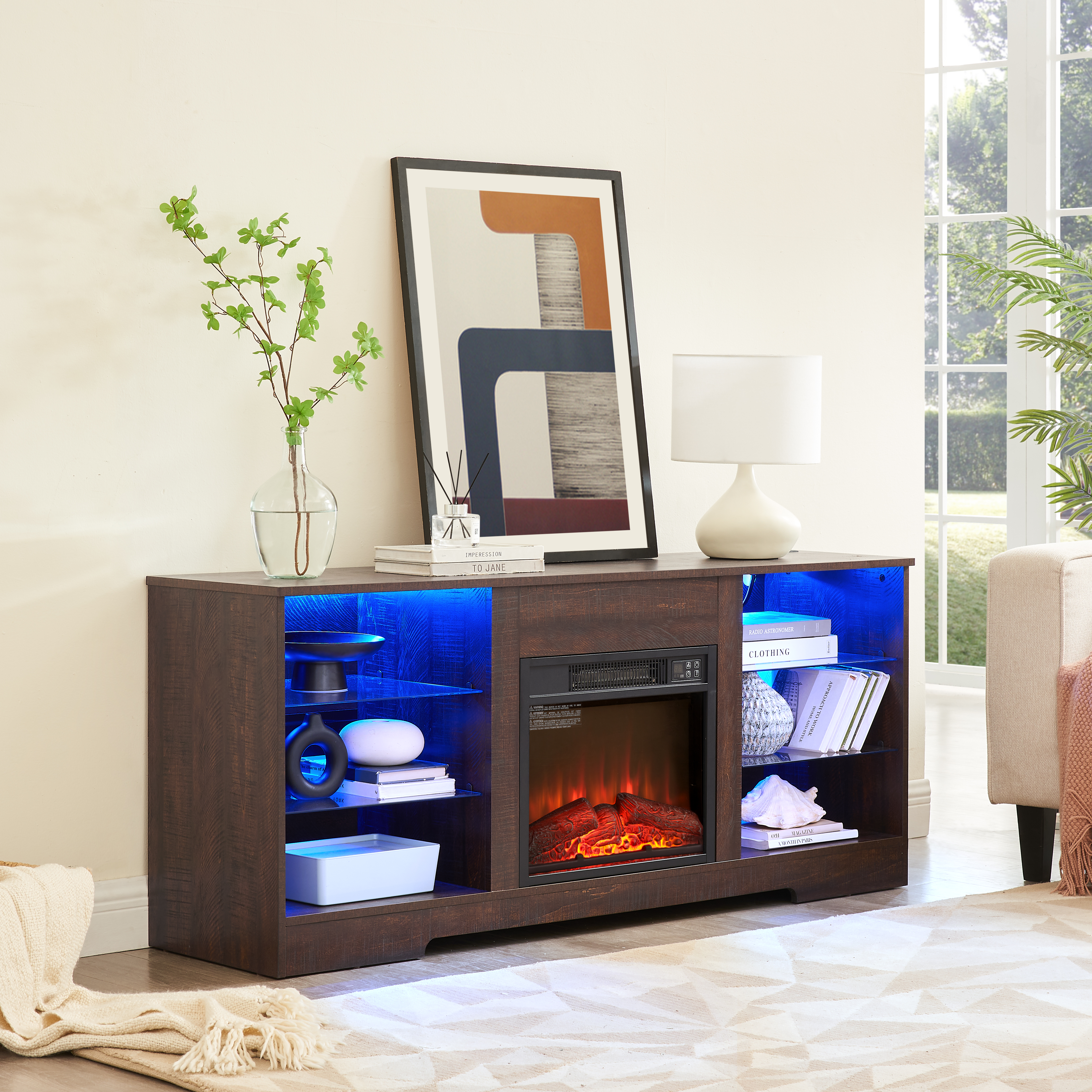 Electric Fireplace TV Stand, picture 3 of 4