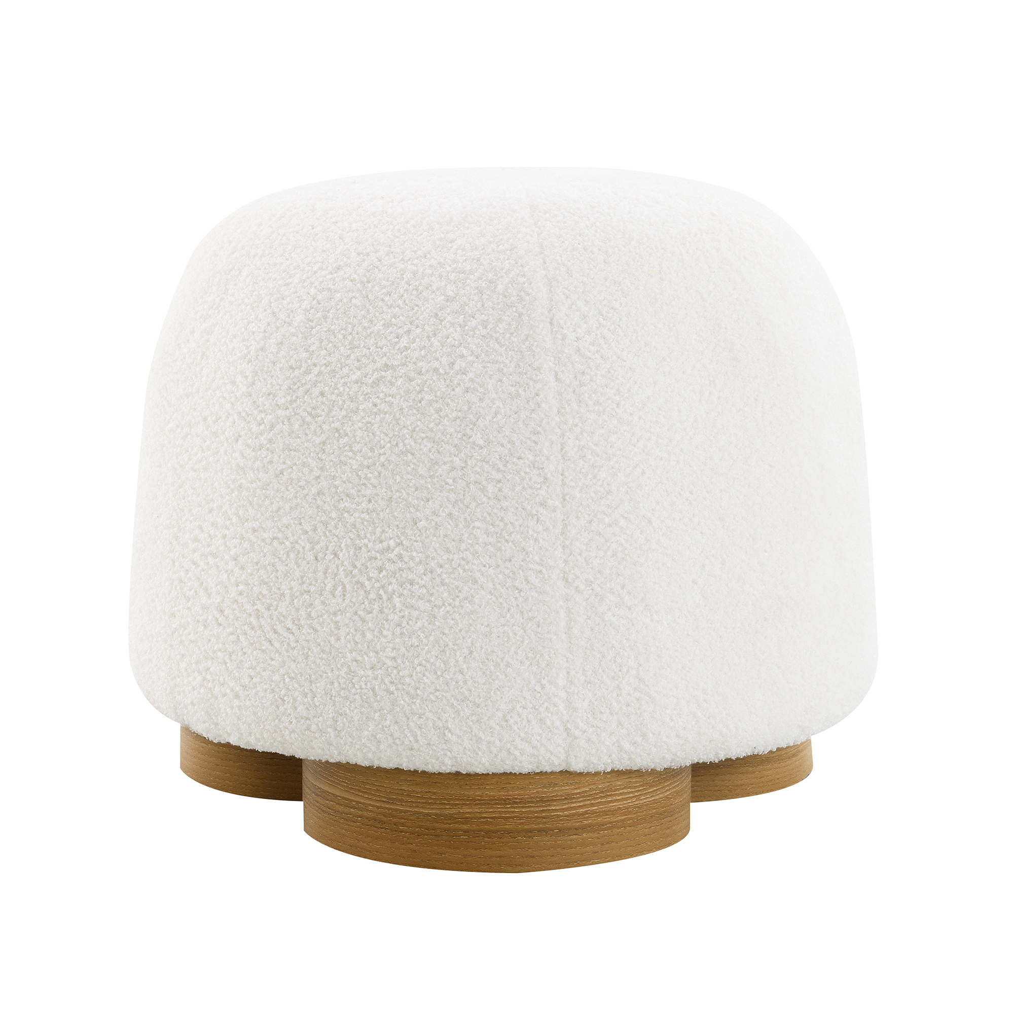 Round Teddy Fabric Ottoman
