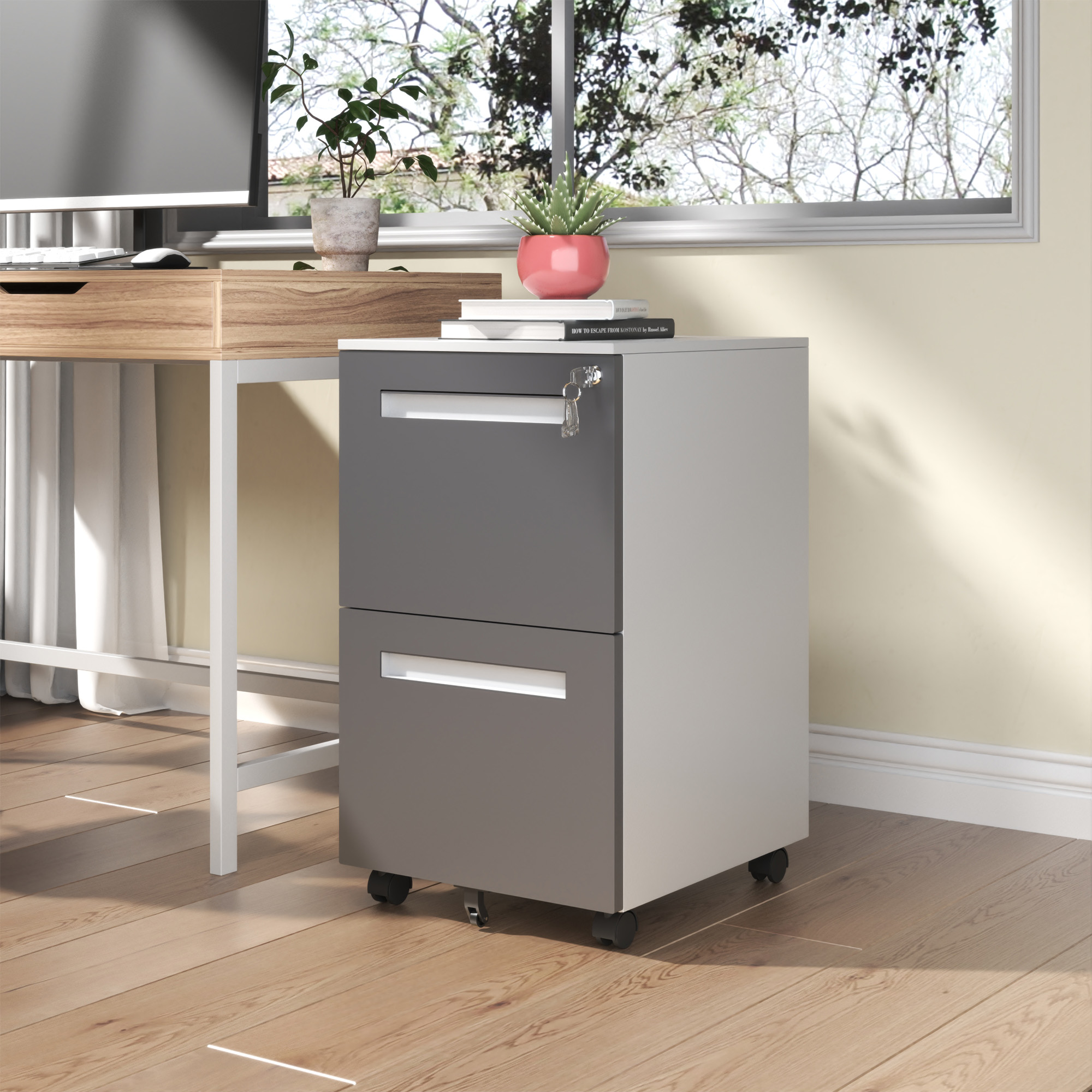 2-Drawer Mobile File Cabinet