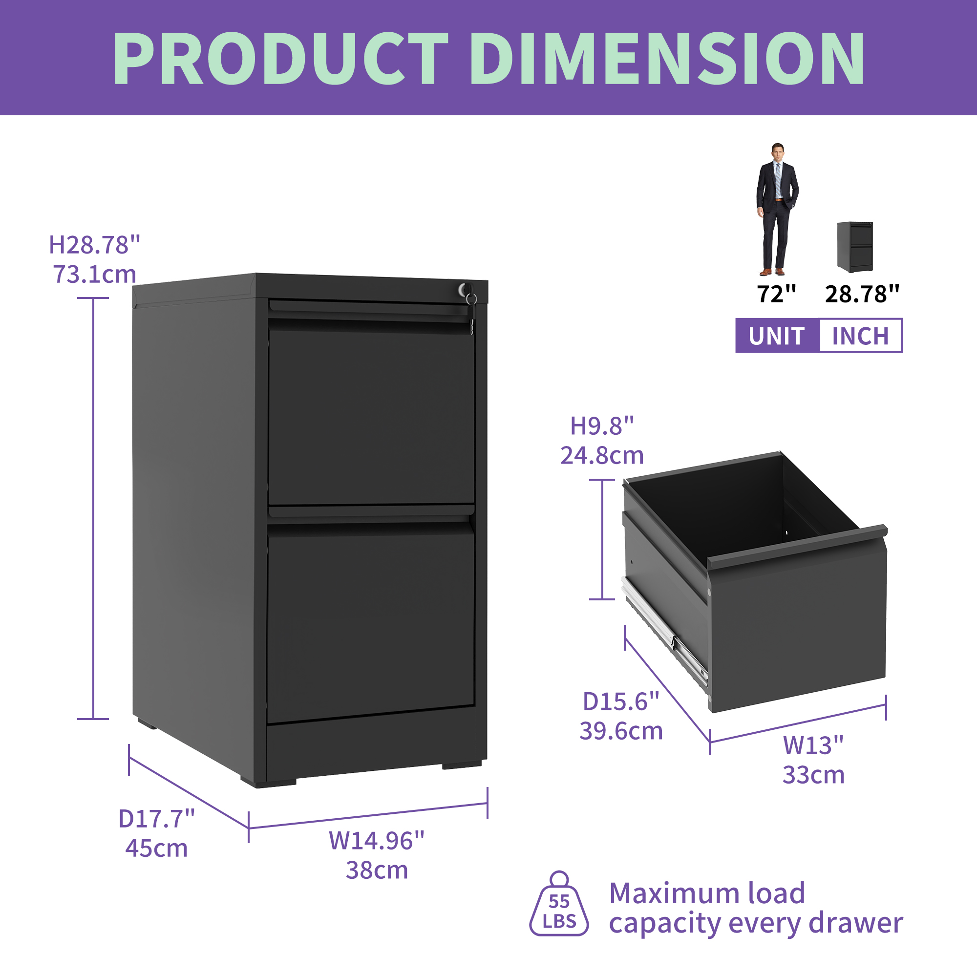 Steel Vertical File Cabinet, picture 4 of 4