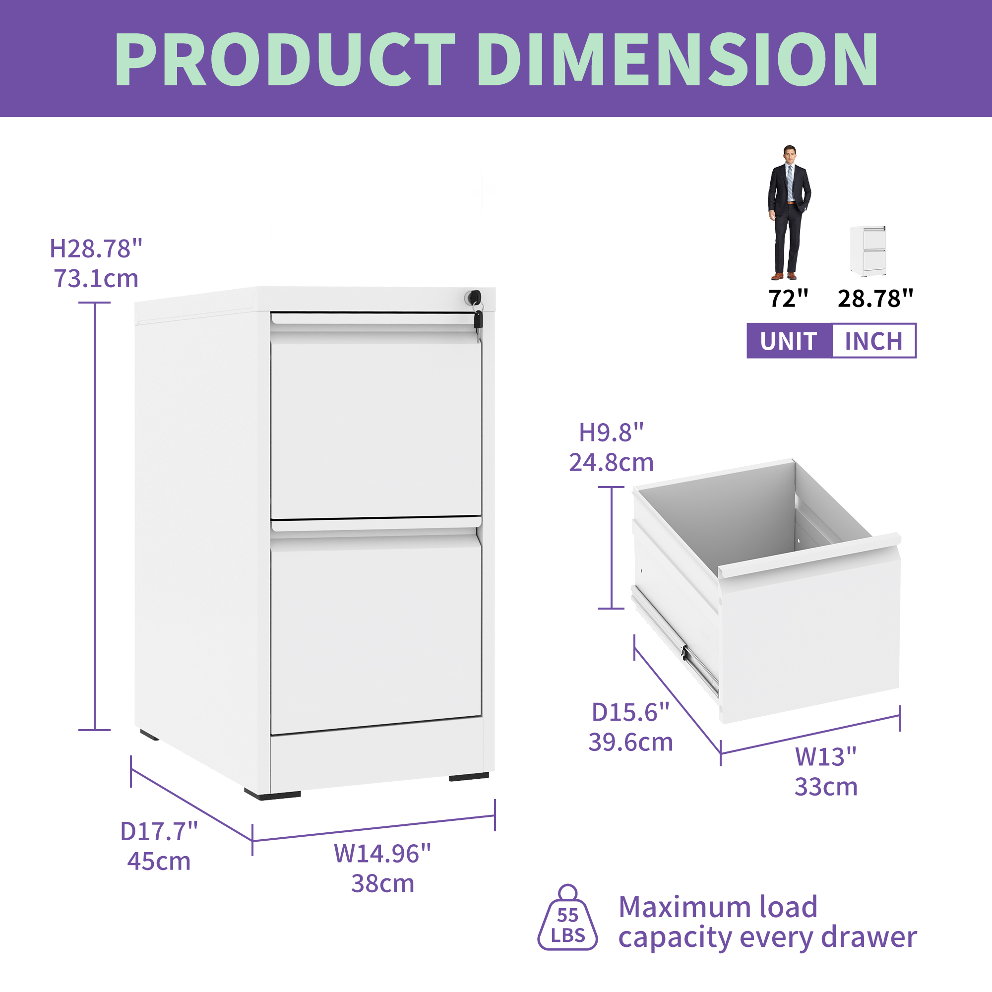 Metal Vertical File Cabinet, picture 3 of 4
