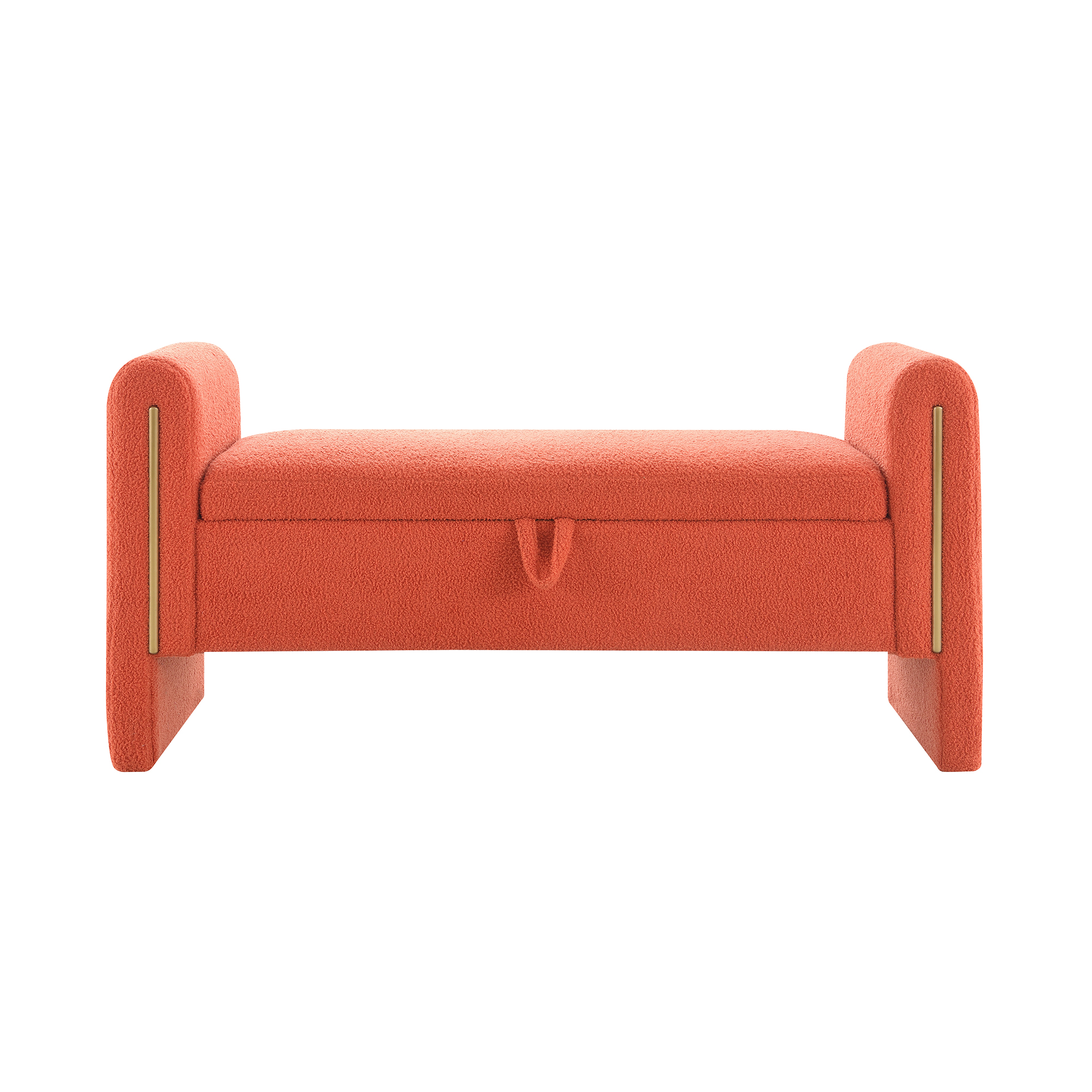Upholstered Storage Bench with Arms