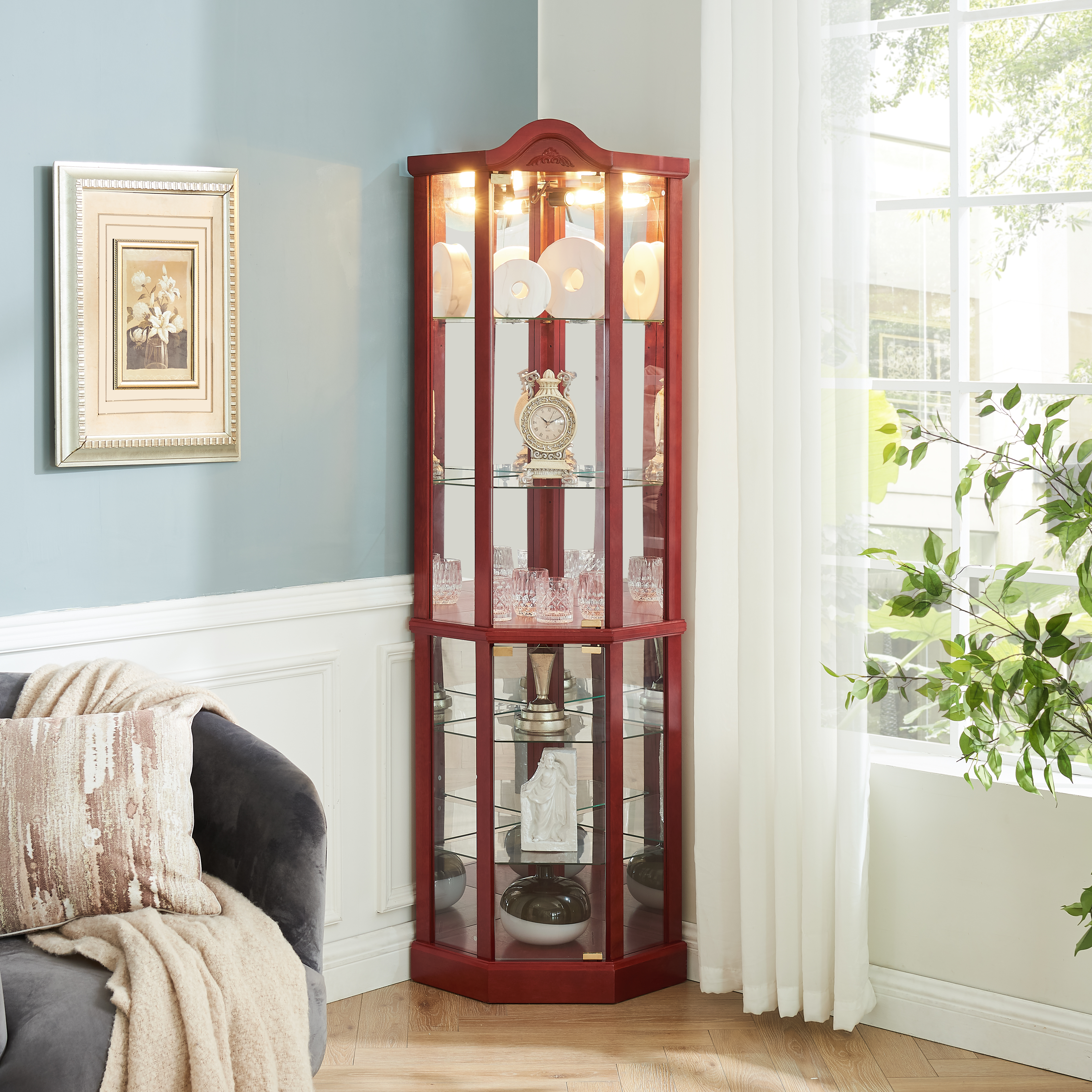 Lighted Corner Display Cabinet, picture 3 of 4