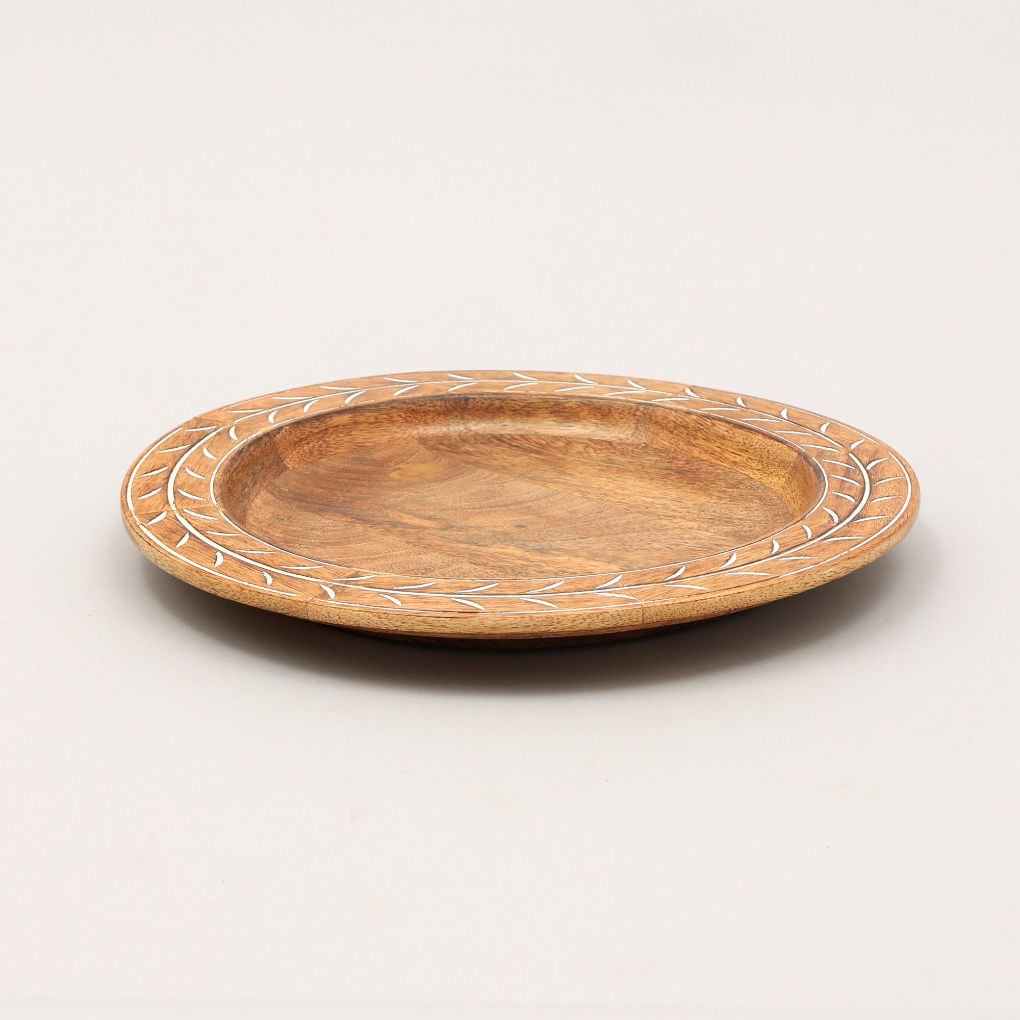 Handcrafted 13  Wood Charger Plate  Wooden Dinning Placemat Artisan Wood Tableware