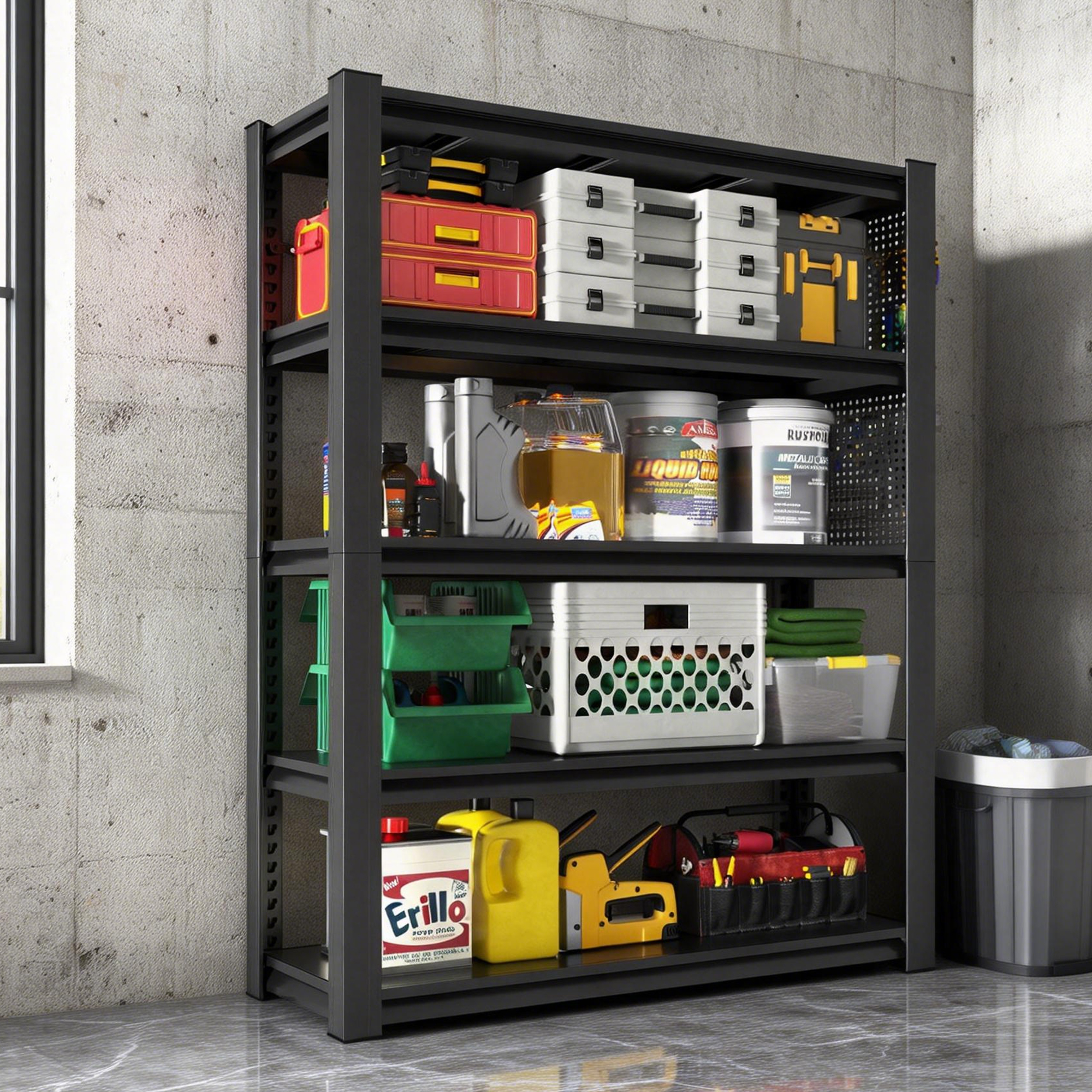 5-Tier Adjustable Metal Shelving Unit, picture 4 of 4