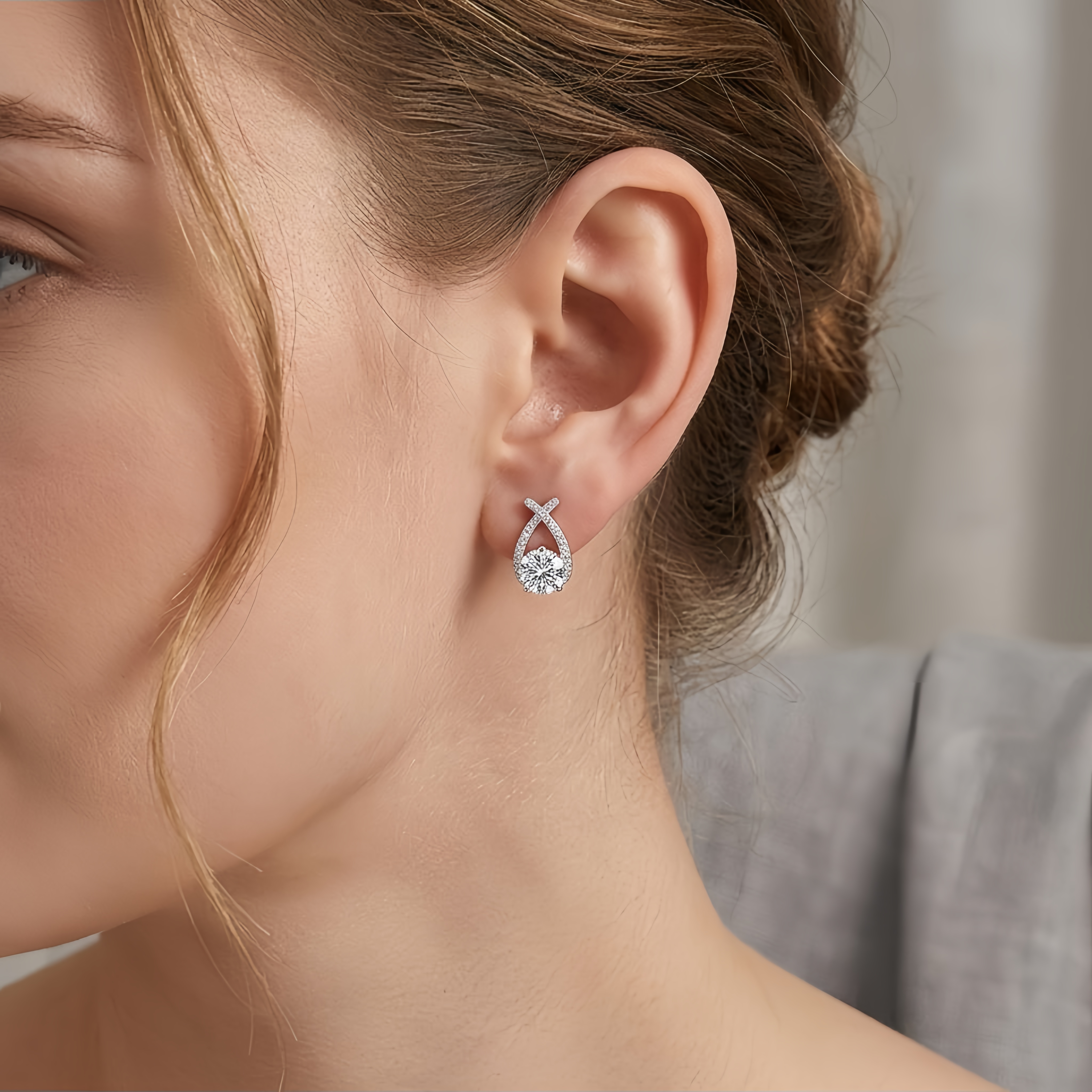 925 Sterling Silver **Title:** Elegant Teardrop CZ Earrings in Sterling 