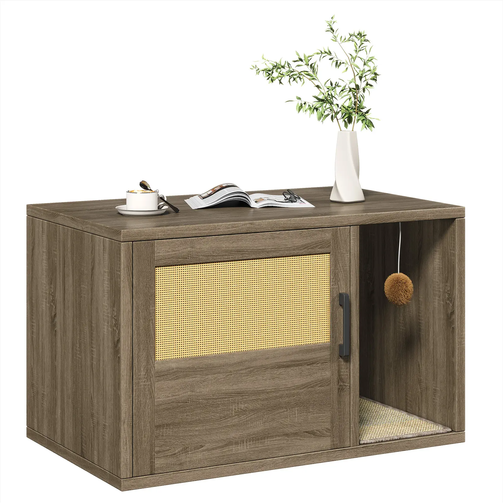 Cat Litter Box Enclosure Furniture Cabinet Odor