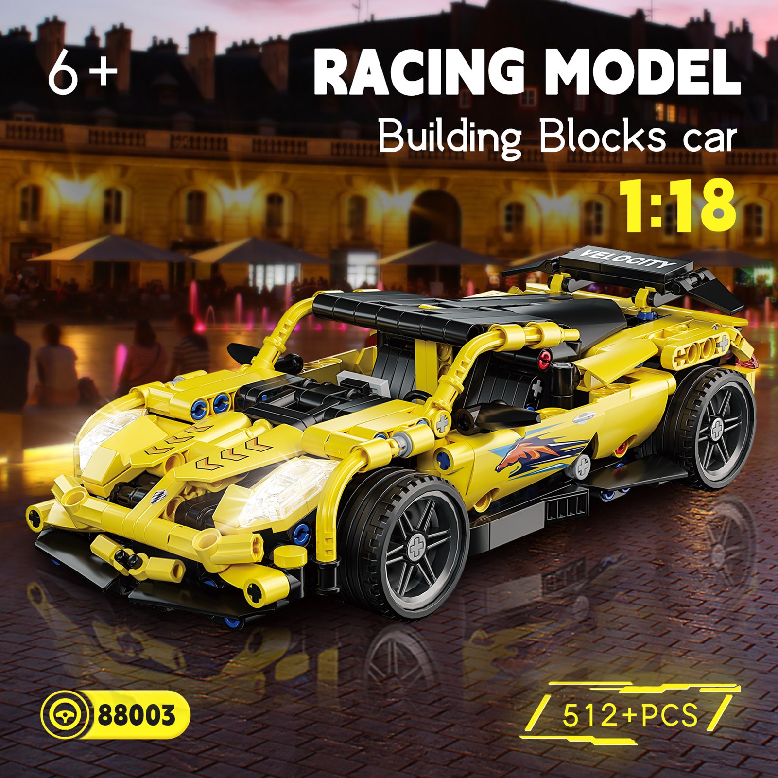 Sports Car Building Blocks 509 Pieces Exquisite Cool Interactive Race Car Model Building Blocks Set
