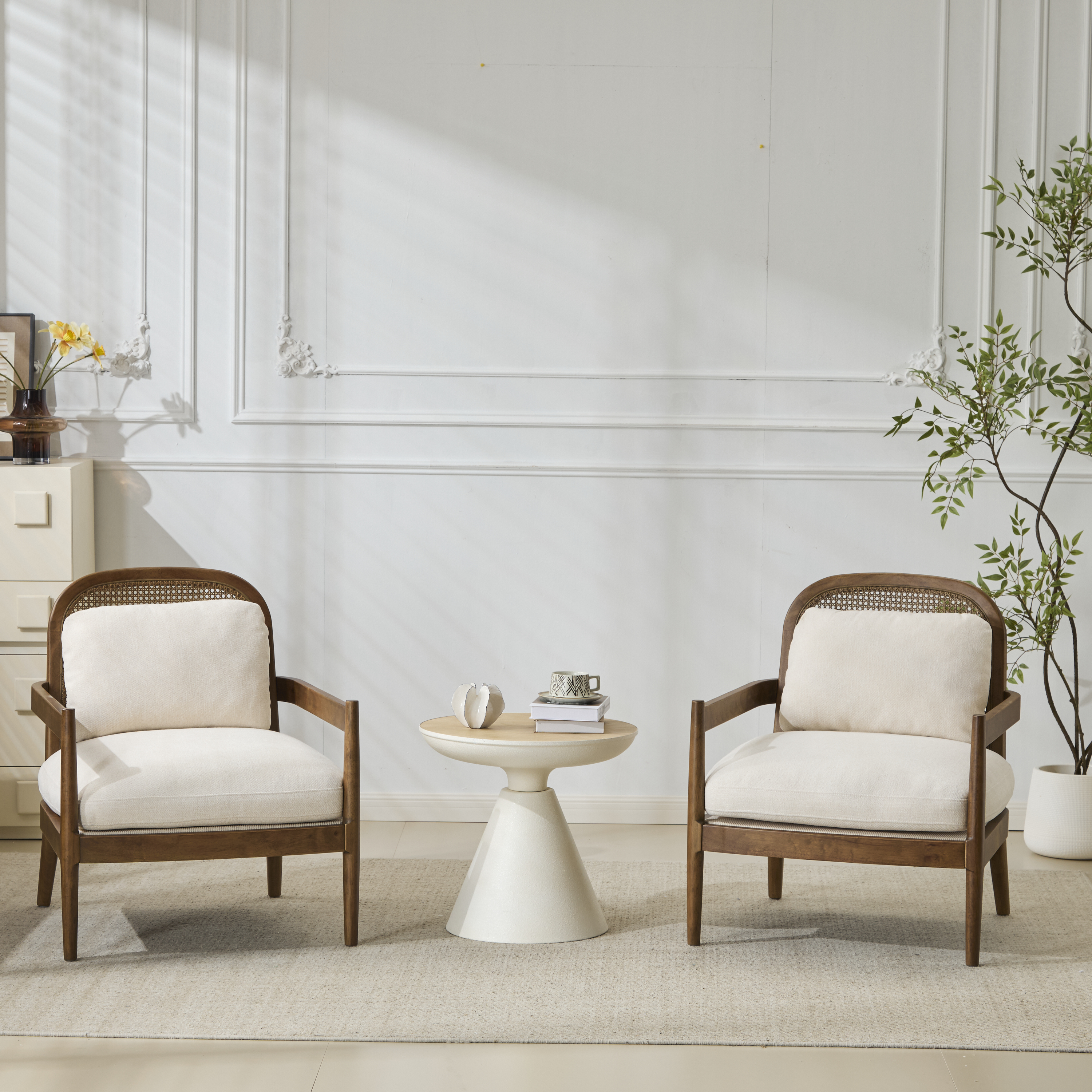 Rattan Back Accent Chair, picture 2 of 4