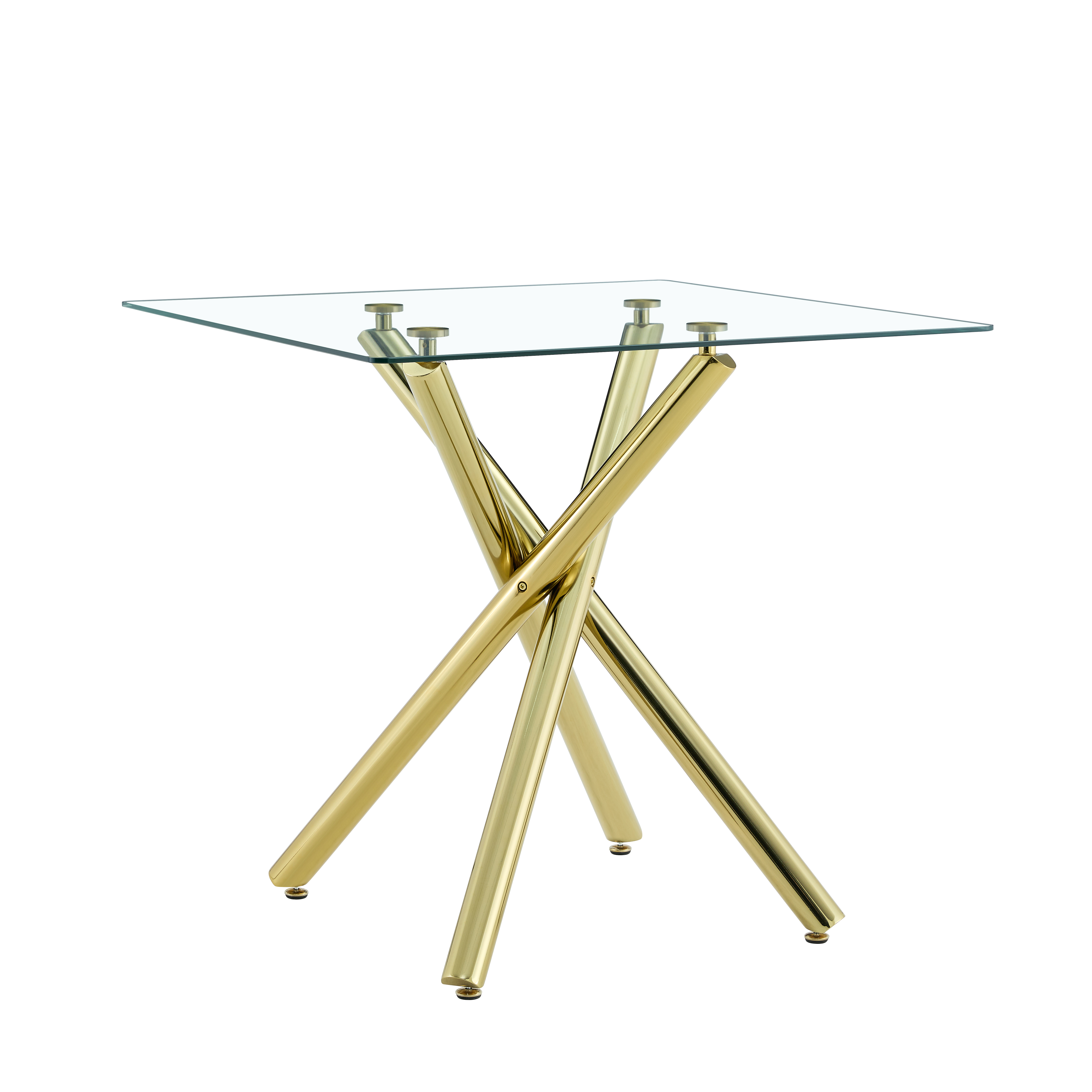 Modern Glass Bar Table And Adjustable Bar Stools Set Of 2, Contemporary Counter Height Pub Table With Gold Chrome Legs, Black PU Leather Swivel Bar Chairs For Kitchen Island, Home Bar, Small Space