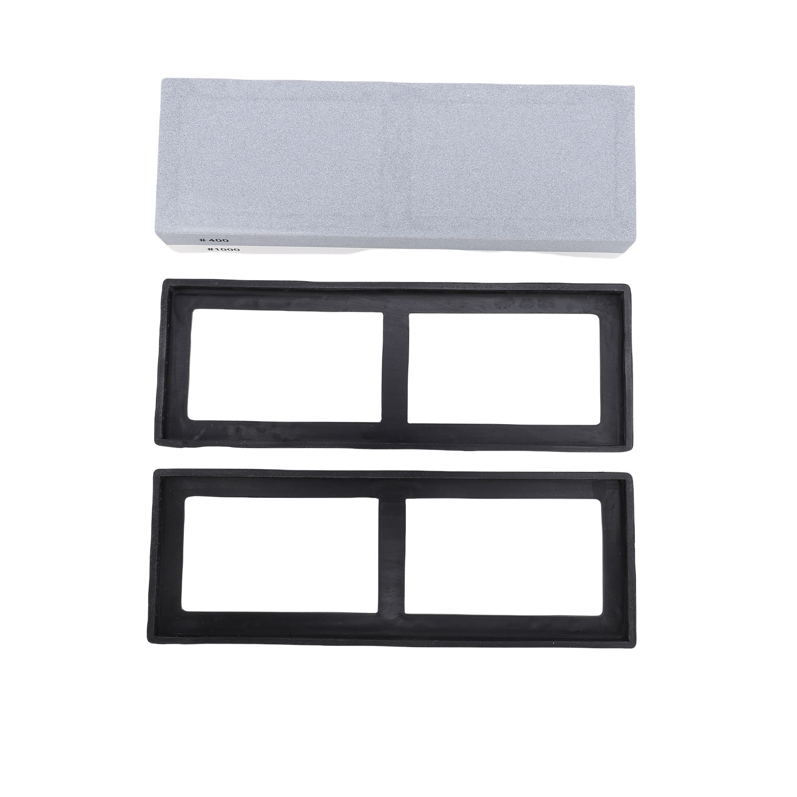 Sharpening Stone 400 1000 Grit Dual Sided Whetstone With Anti Slip Base White Corundum For Kitchen Grey And White