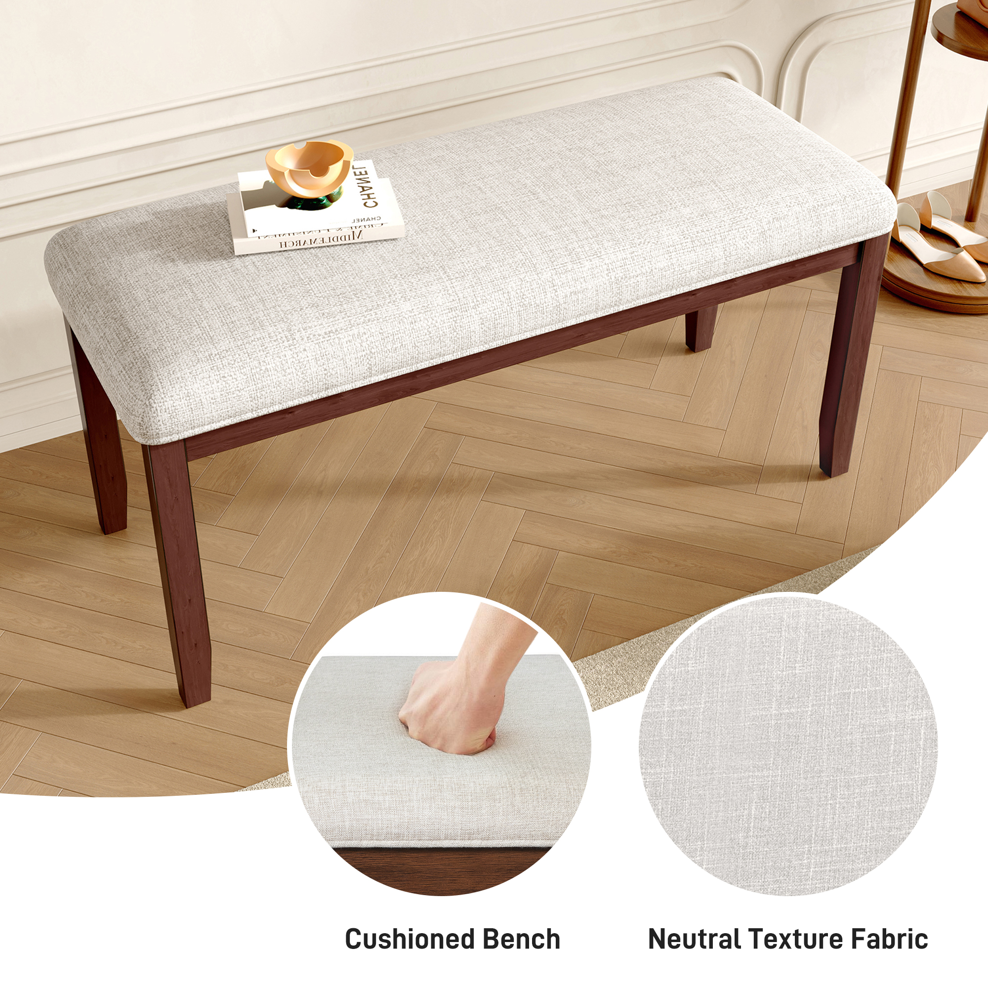 Upholstered Entryway Bench, picture 2 of 5