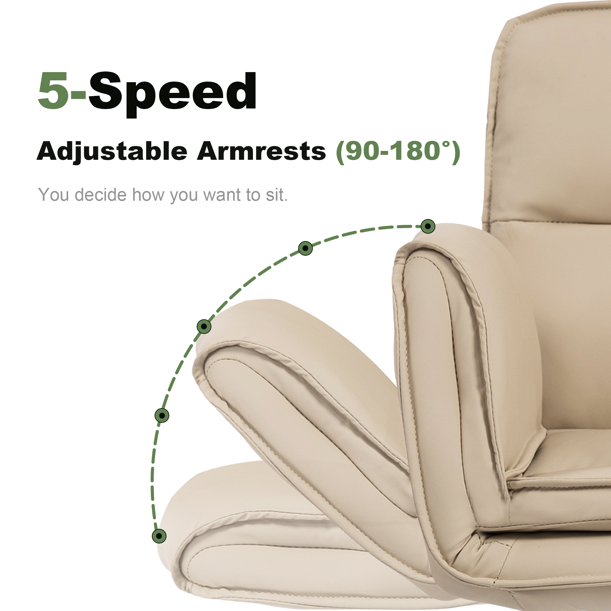Criss Cross Chair with 5-Gear Adjustable Armrests & Wheels — photo 2