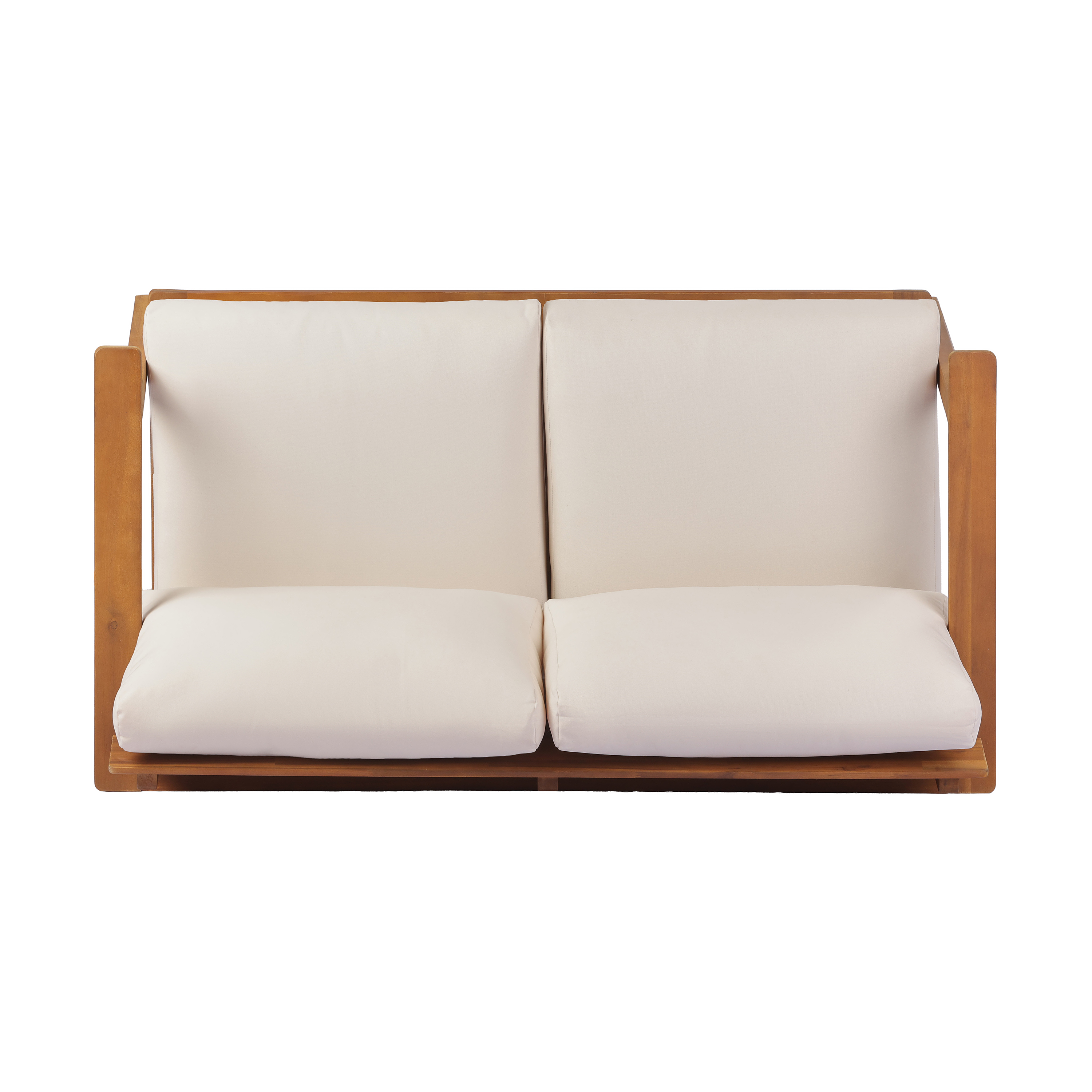 Acacia Wood Patio Loveseat Set