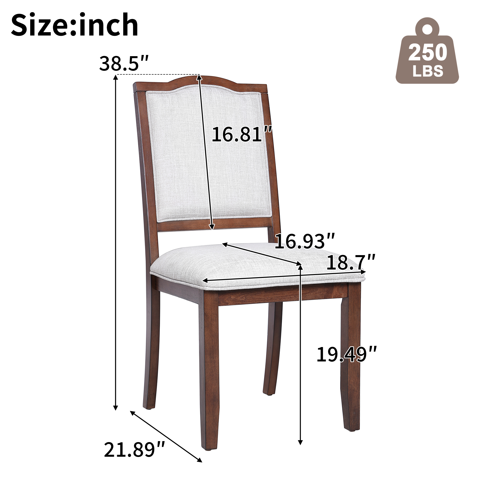 Upholstered Dining Chairs Set of 4, picture 4 of 5