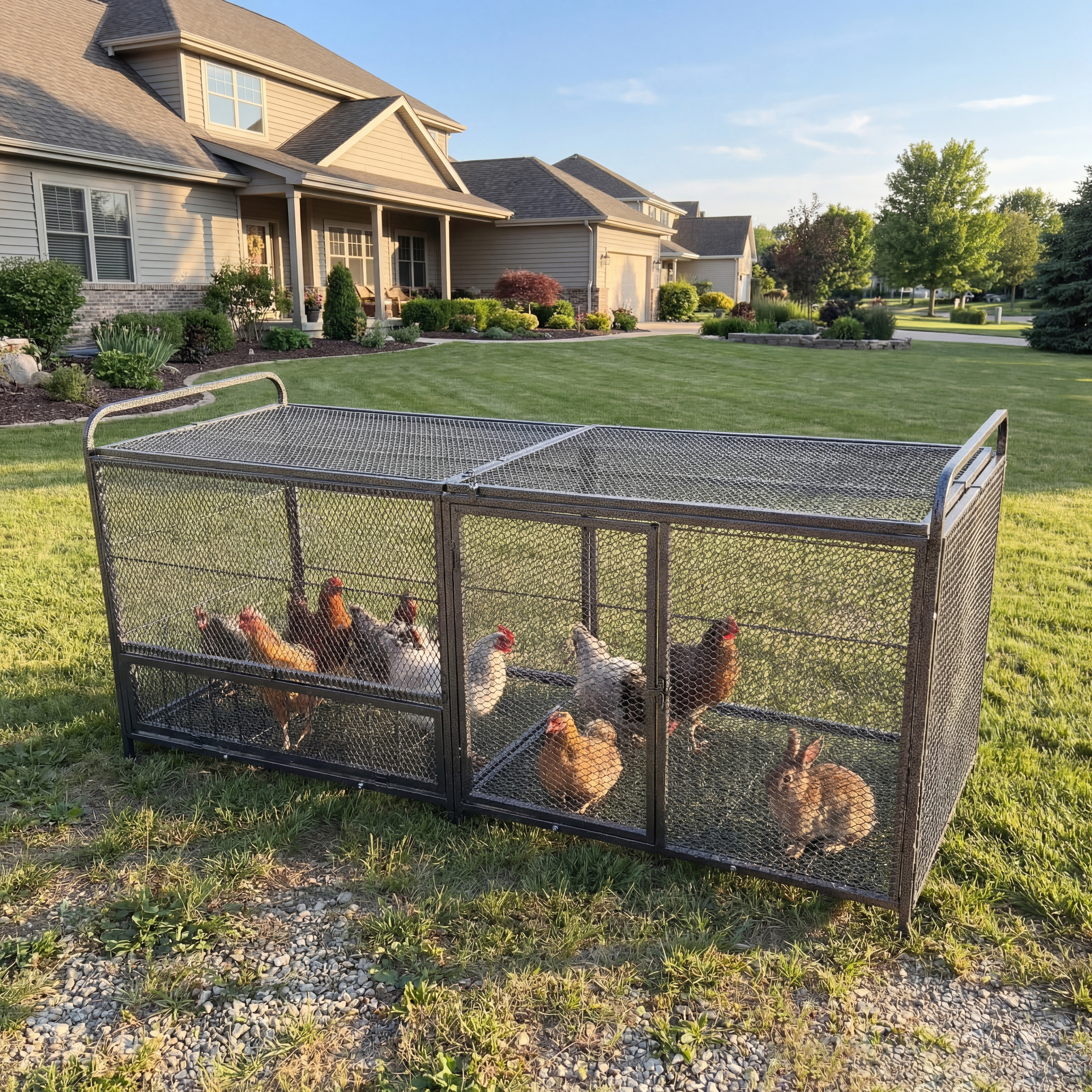 63 Coop d'élevage de volaille en métal de cage de poulet, Coop épaissie Poulet durable,