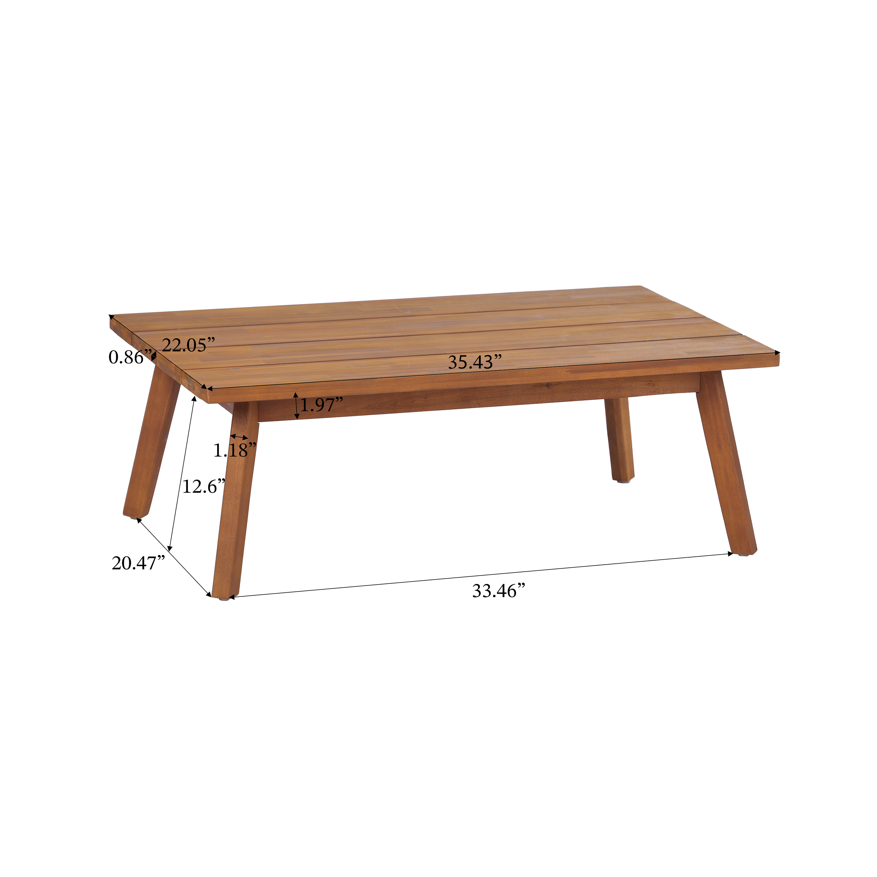 Acacia Wood Patio Loveseat Set, picture 4 of 4