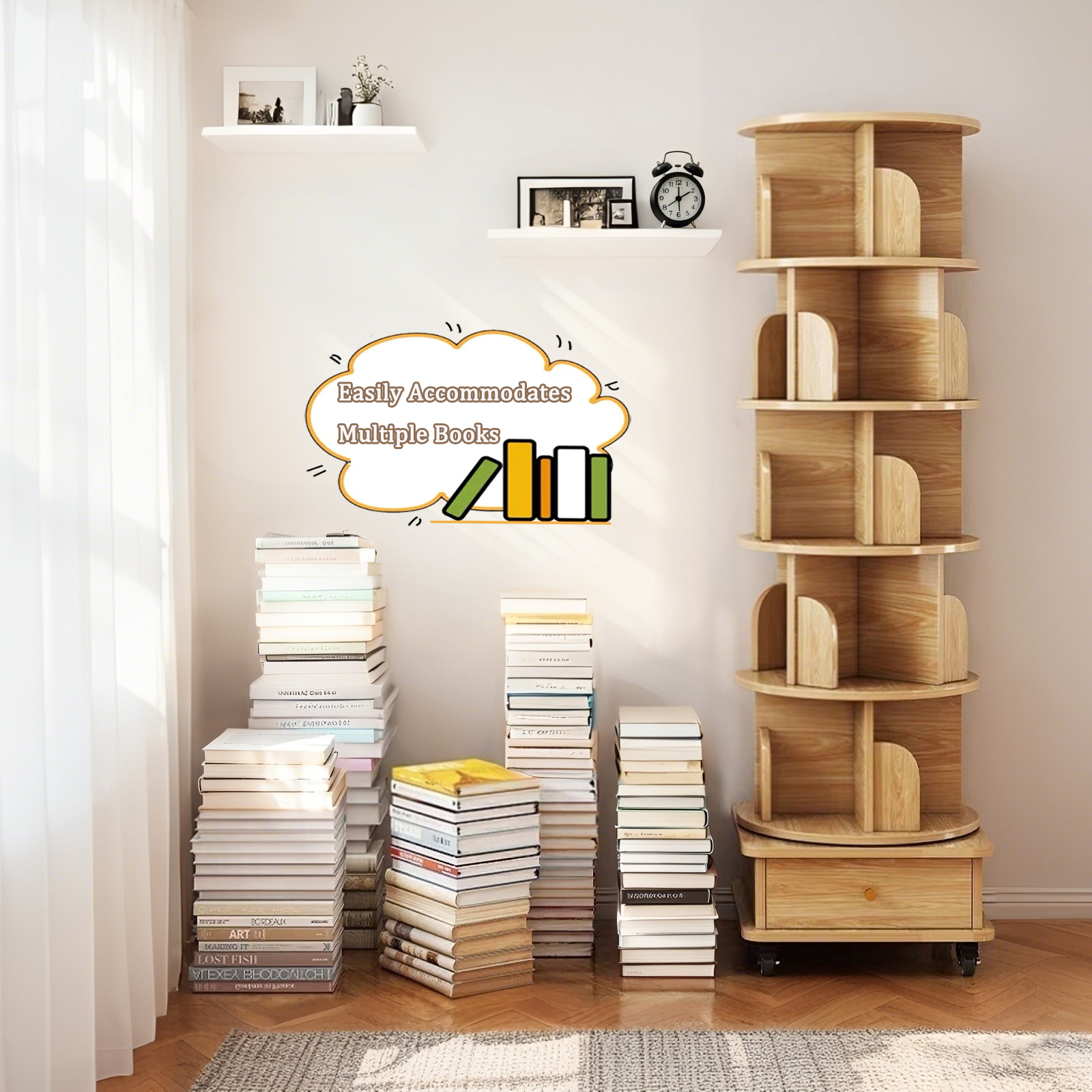 Rotating Bookshelf with Drawer, picture 4 of 4