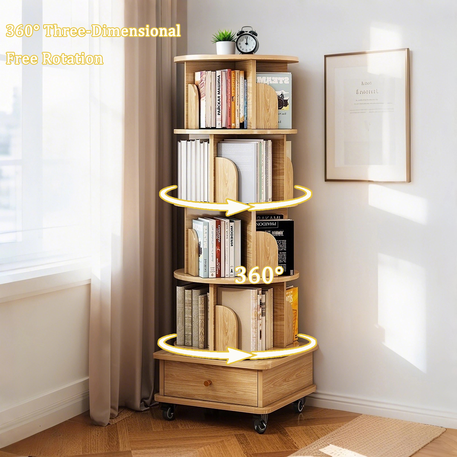 Rotating Bookshelf Tower, picture 2 of 4