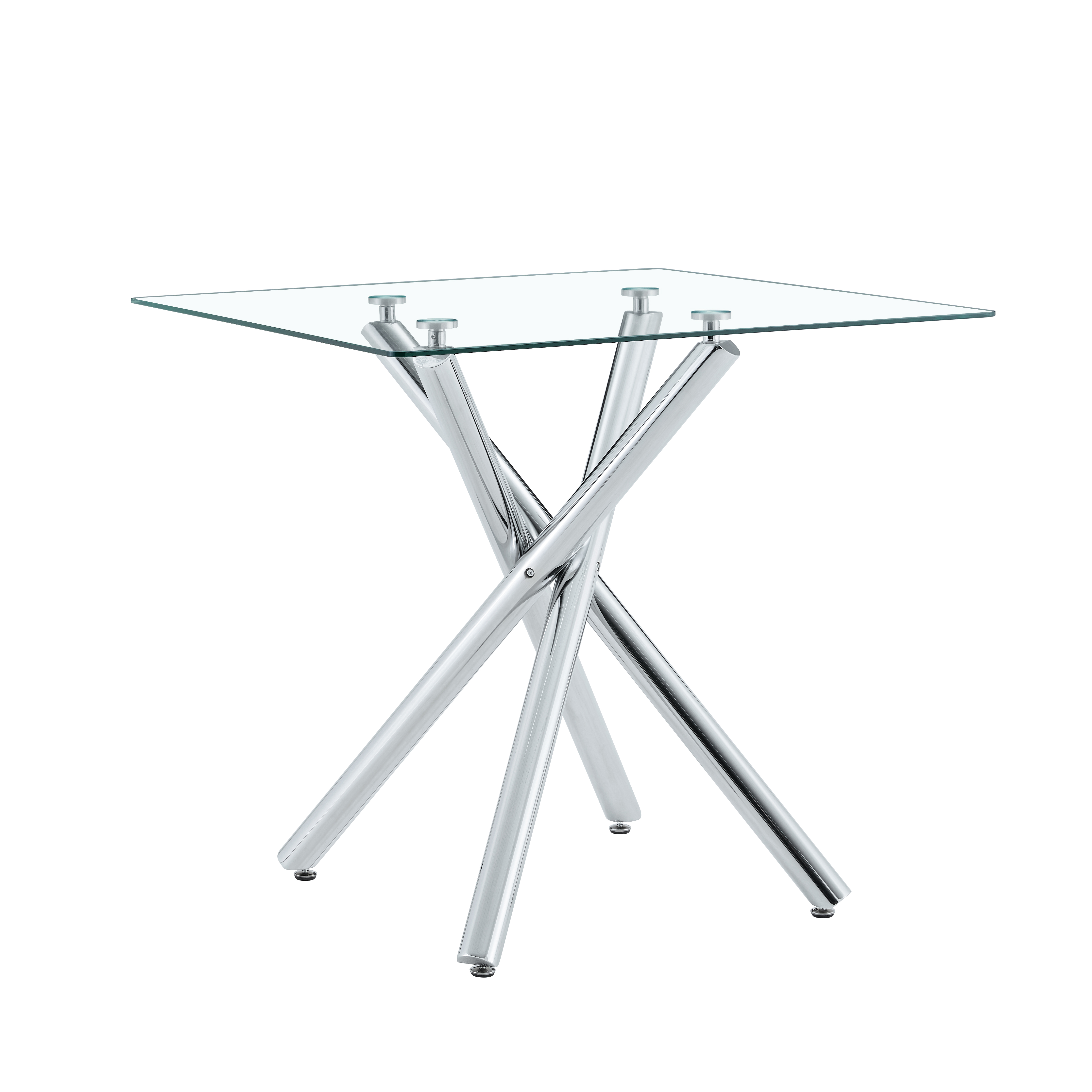 Modern Glass Bar Table And Adjustable Bar Stools Set Of 2, Contemporary Counter Height Pub Table With Chrome Legs, White PU Leather Swivel Bar Chairs For Kitchen Island, Home Bar, Small Space