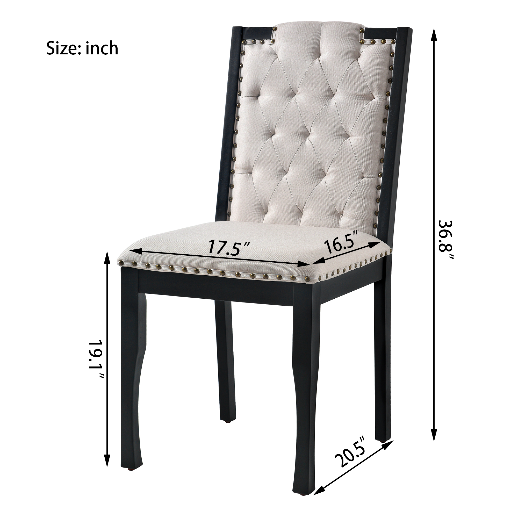 Upholstered Dining Chairs Set of 4, picture 3 of 4