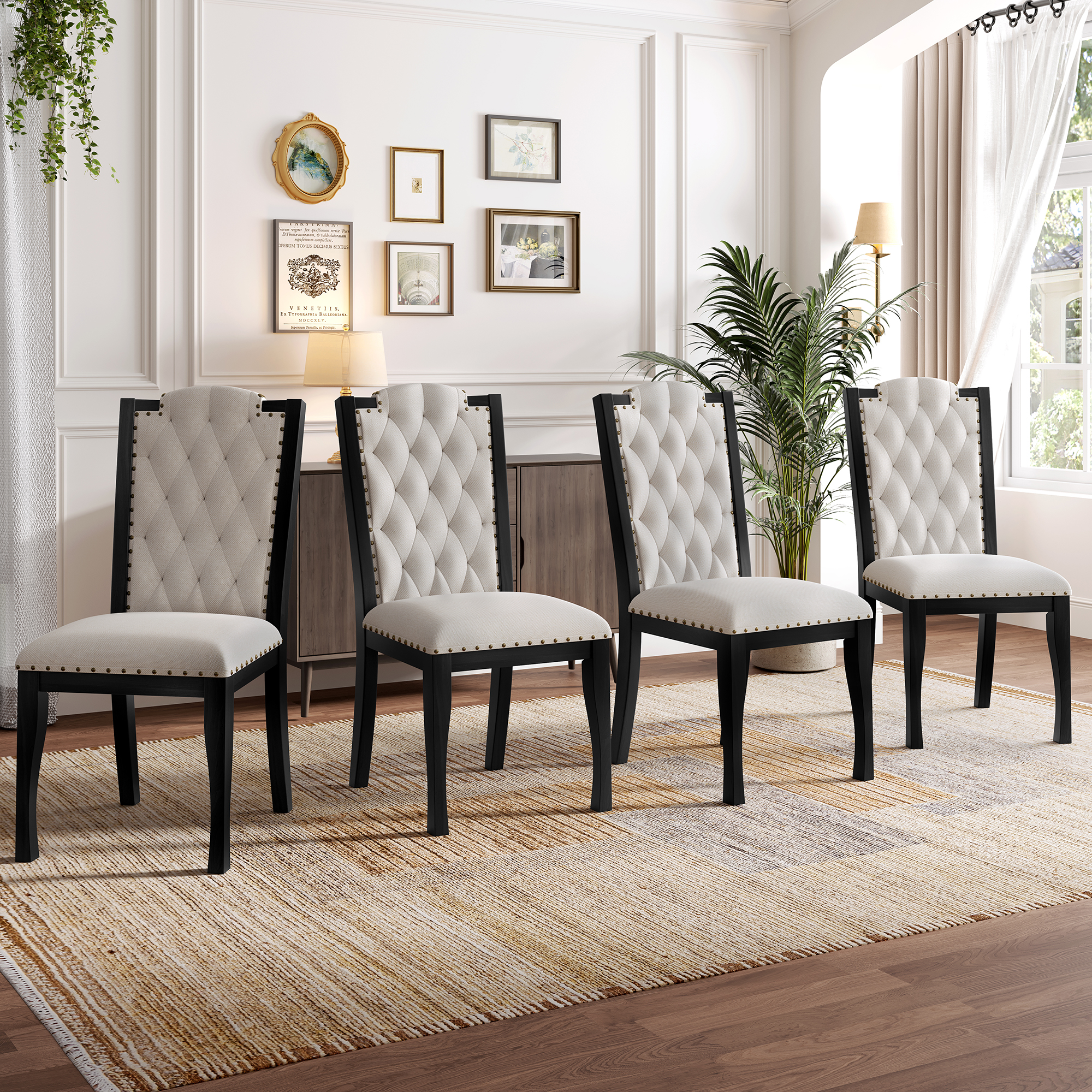 Upholstered Dining Chairs Set of 4