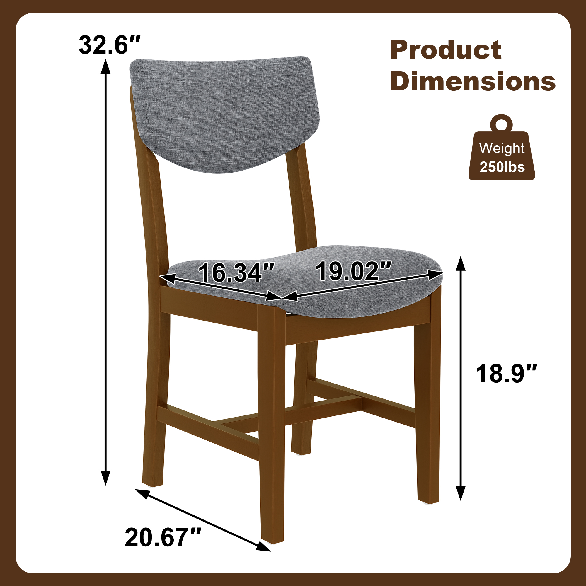 Upholstered Wood Dining Chair, picture 3 of 5