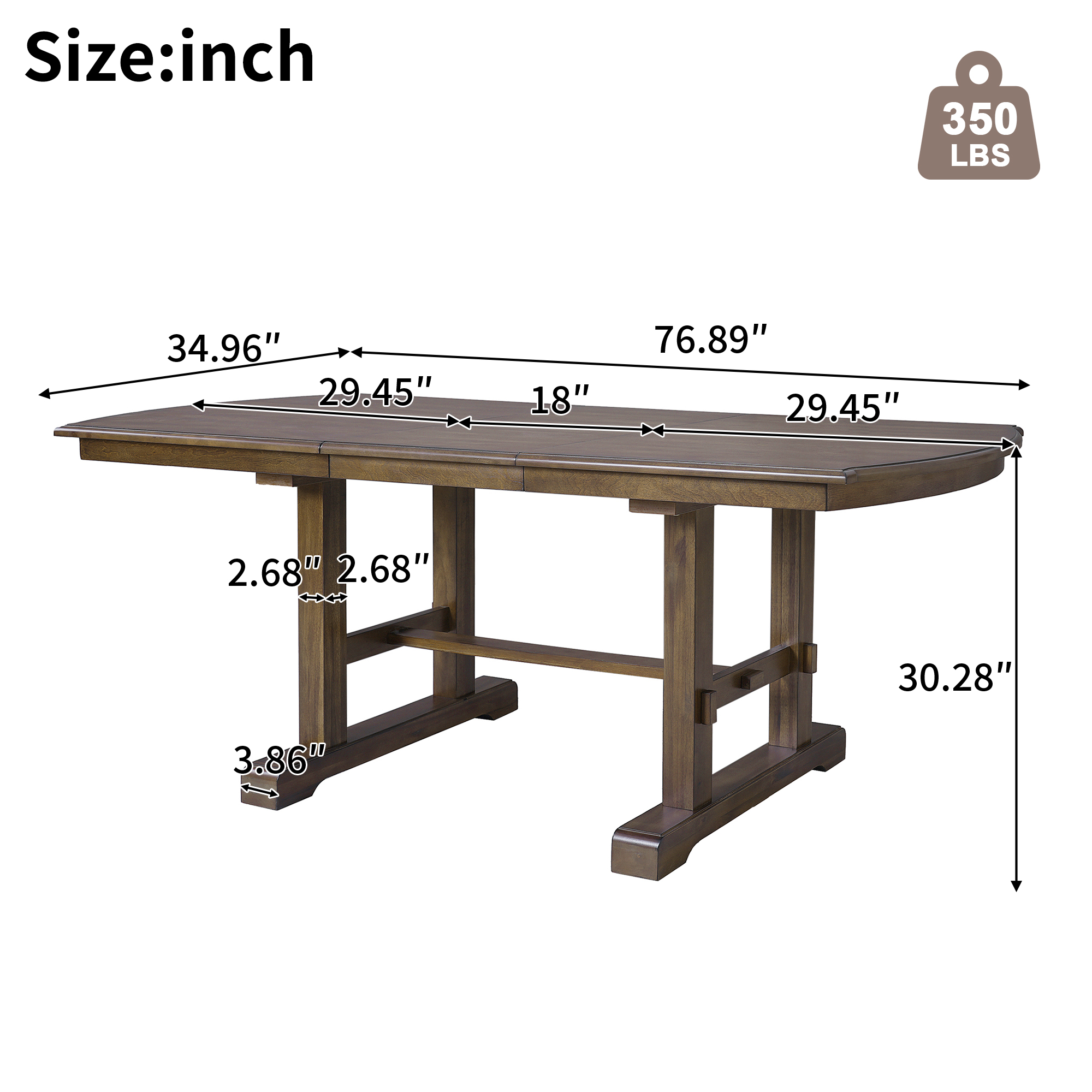 Extendable Farmhouse Dining Table, picture 4 of 4