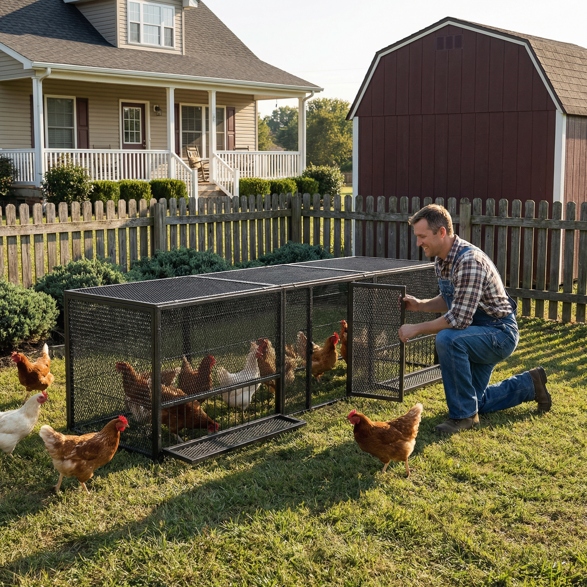 83 Poulet épaissi Coop Cage durable Pigeon Utilisation à l'extérieur Confortable