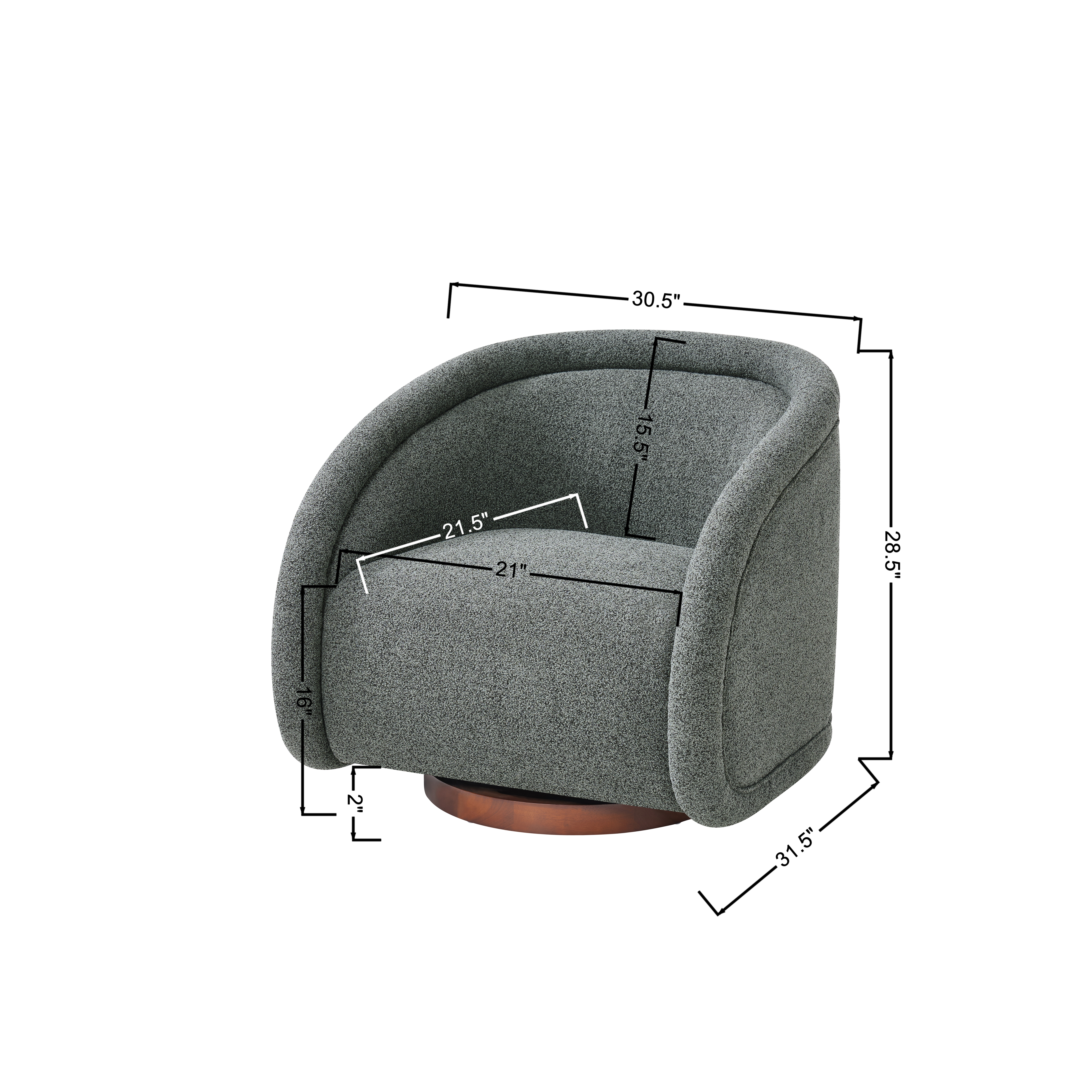 Boucle Swivel Accent Chair, picture 4 of 4