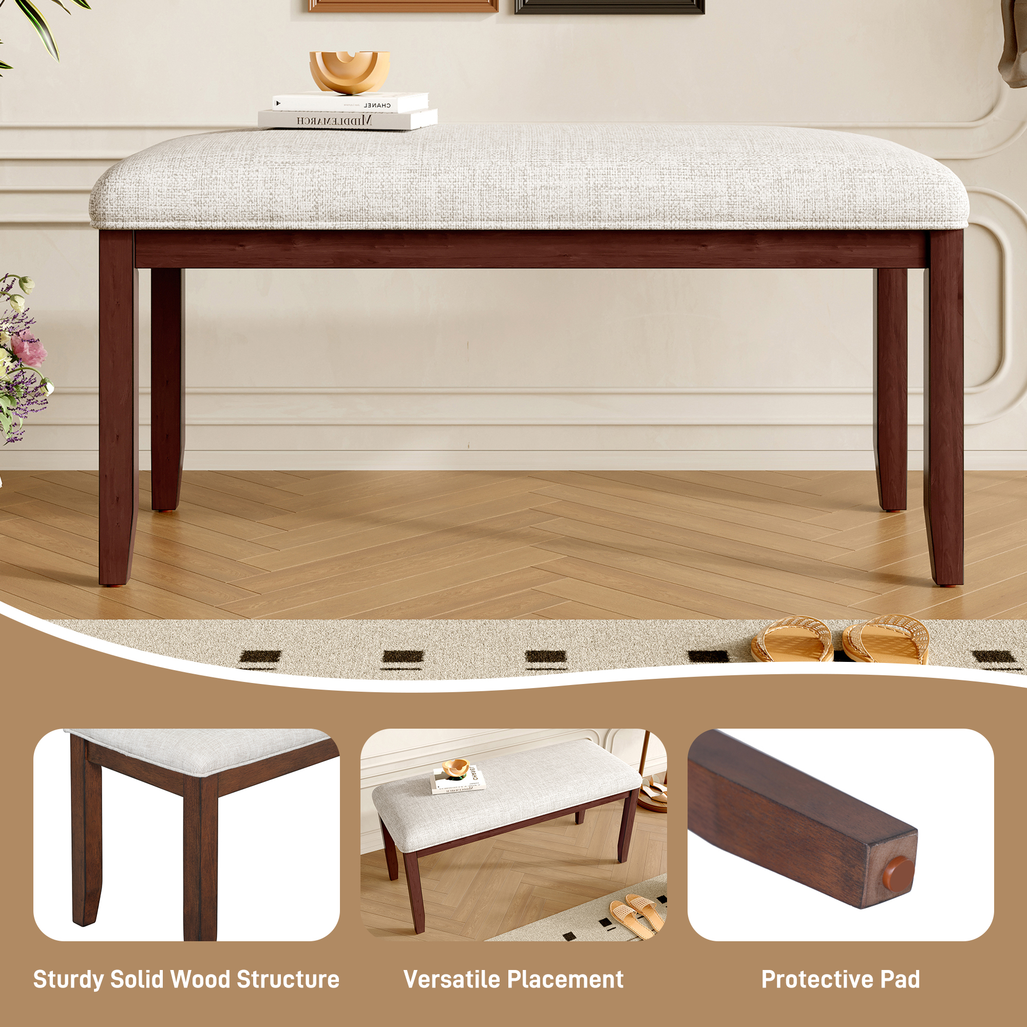 Upholstered Entryway Bench, picture 4 of 5