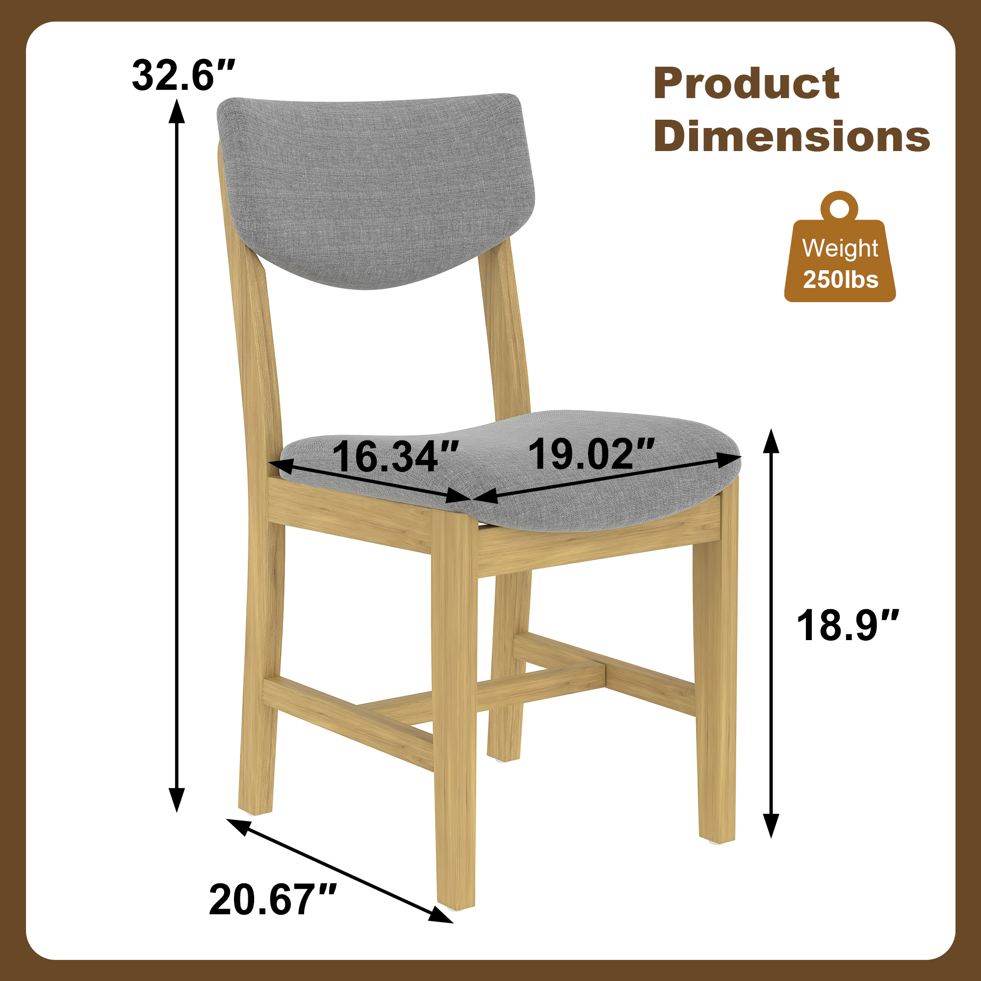 Upholstered Dining Chair Set, picture 3 of 4
