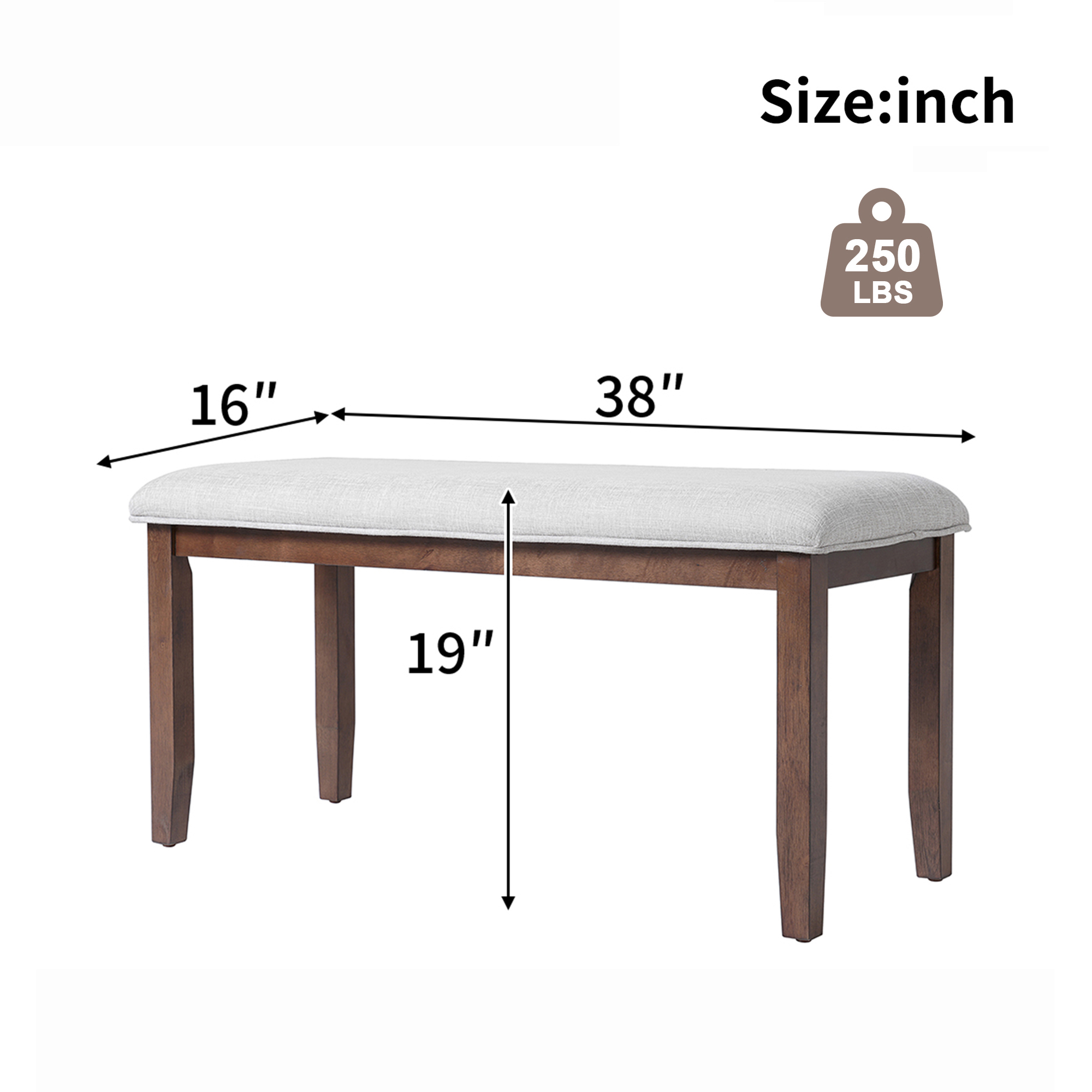 Upholstered Entryway Bench, picture 3 of 5