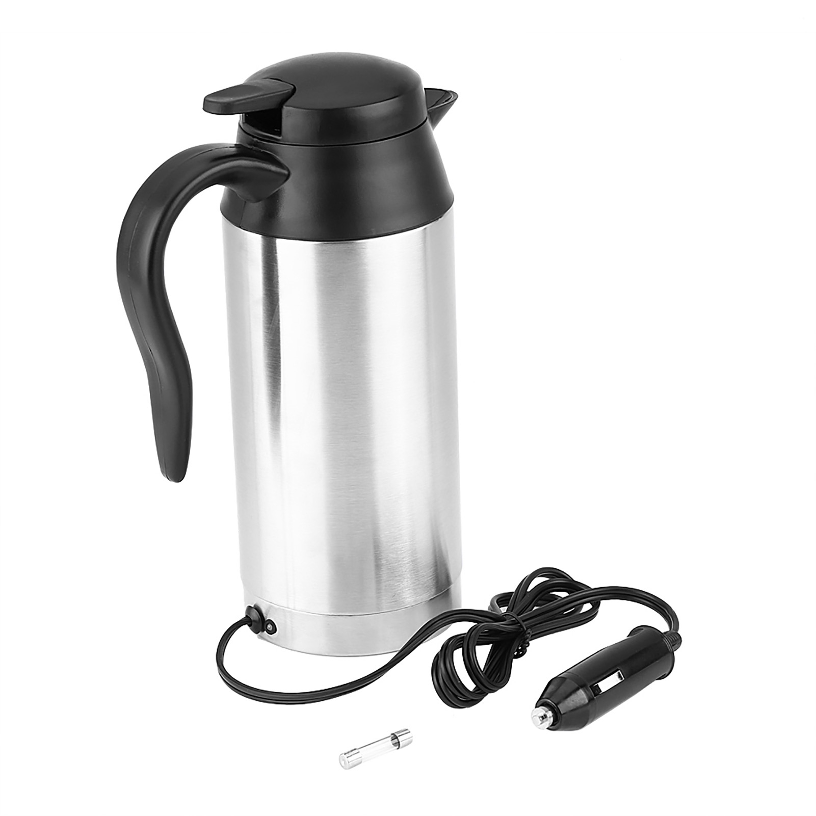 Car Electric Kettle 750ML Capacity Sealed Lid 304 Stainless Steel Car Electric Mug Heater For Travel Camping