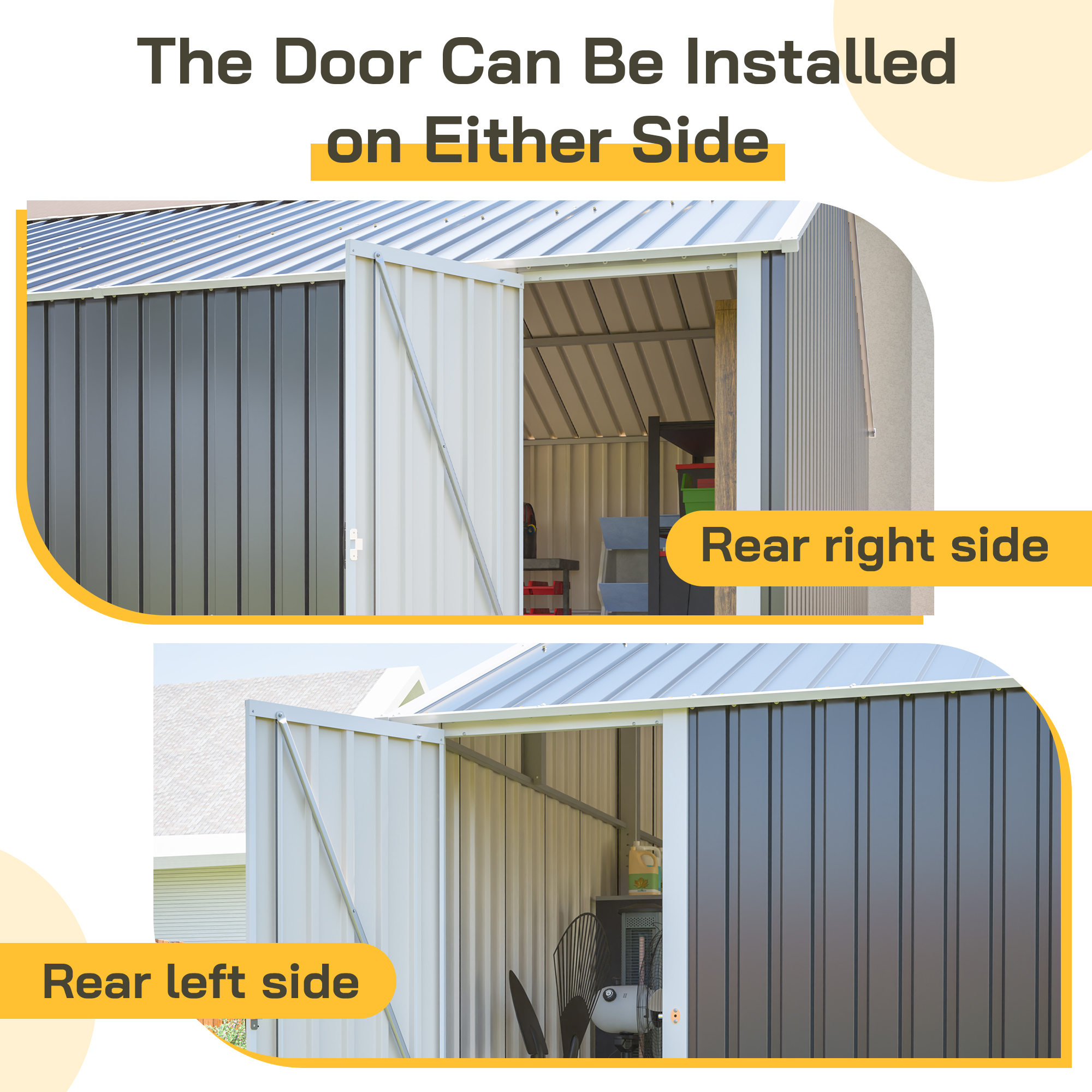 12x20 FT Shed Outdoor Metal Garage Shed With Spacious 1810 CUFT Capacity, Durable Double-Door Design, All-Weather Protection For Secure Vehicle And Equipment Storage