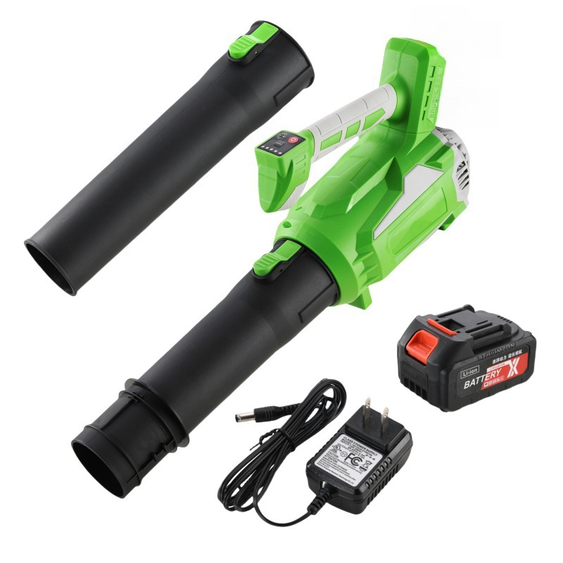Leaf Blower Cordless With Battery And Charger, Extended Nozzle, Lightweight Handheld Design For Yard Cleaning, Car Water Blowing, Leaves And Dust  Green