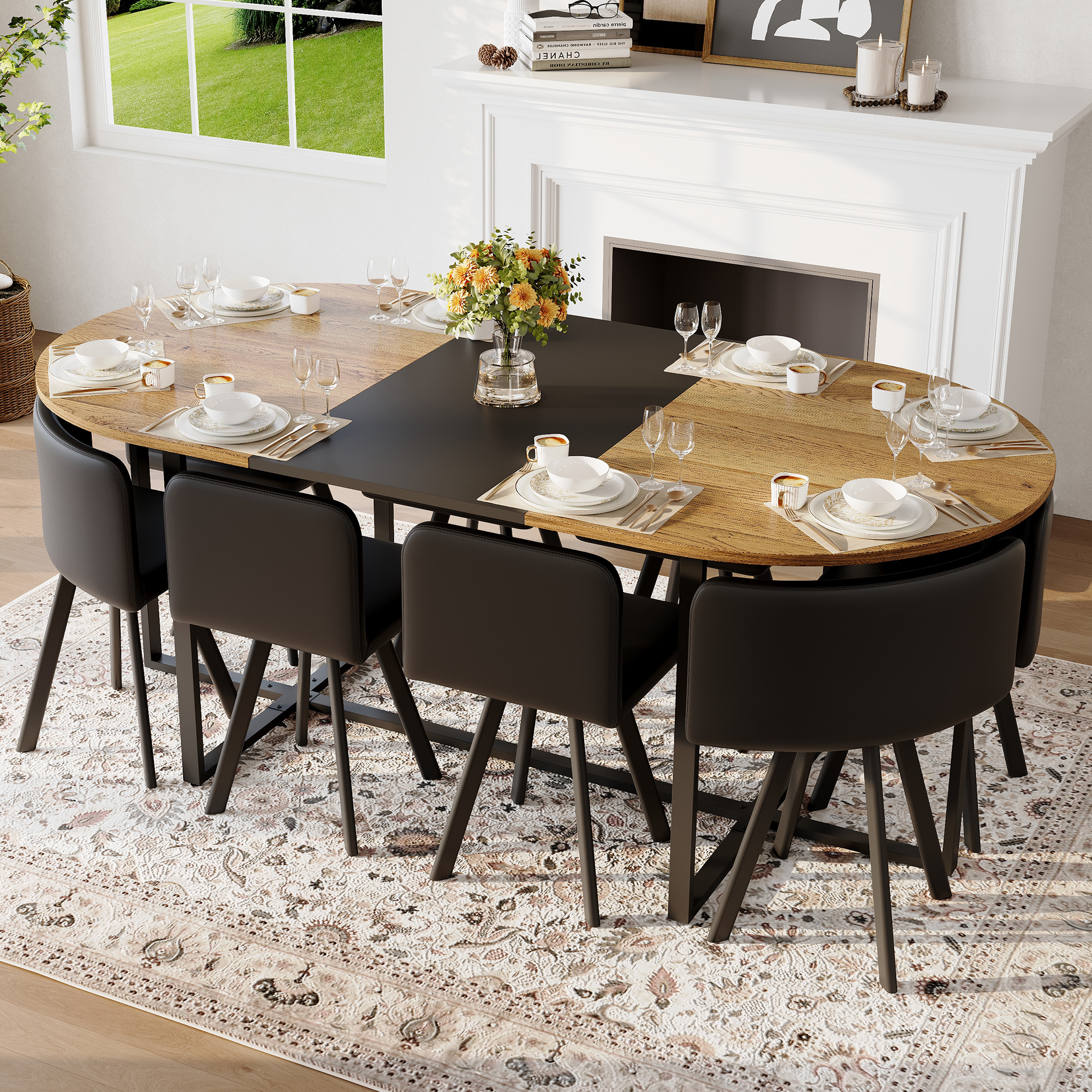 9-Piece Oval Dining Table Set, picture 4 of 5
